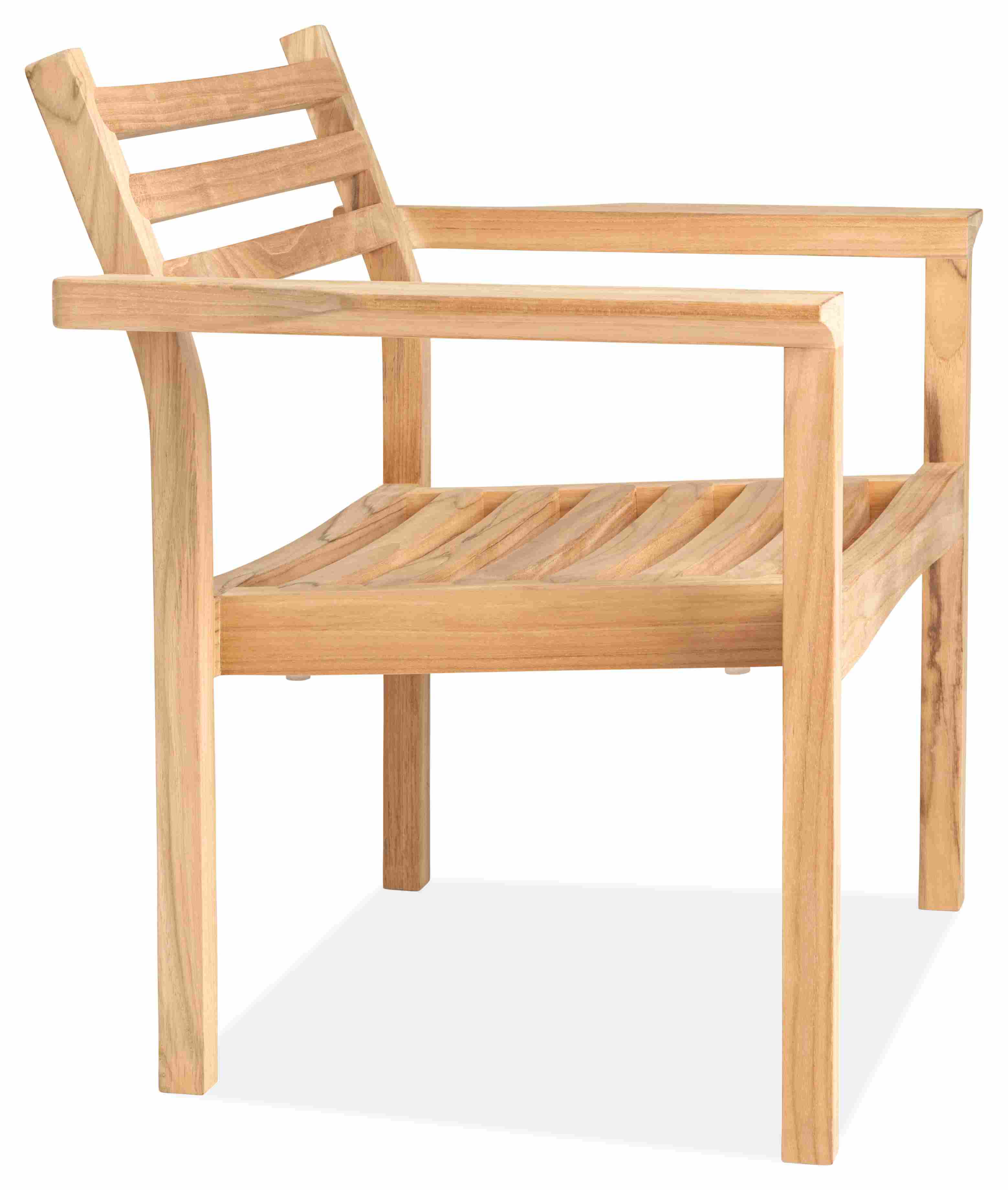 Side view of Carl Hansen Alfred Homann Outdoor 33 Lounge Chair in Teak.