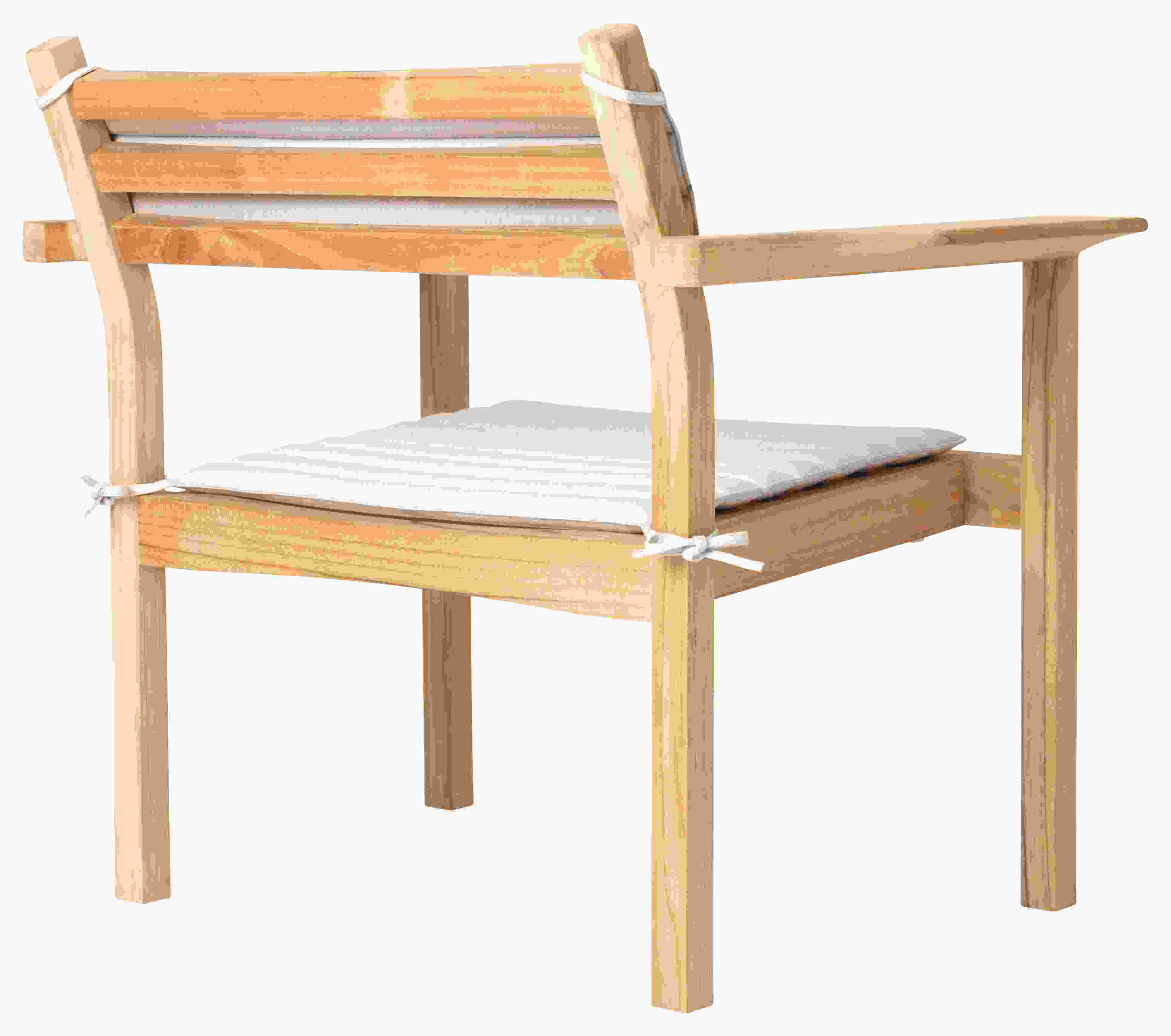Back view of Carl Hansen Alfred Homann Outdoor Lounge Chair with Cushion Agroa Life Oat.