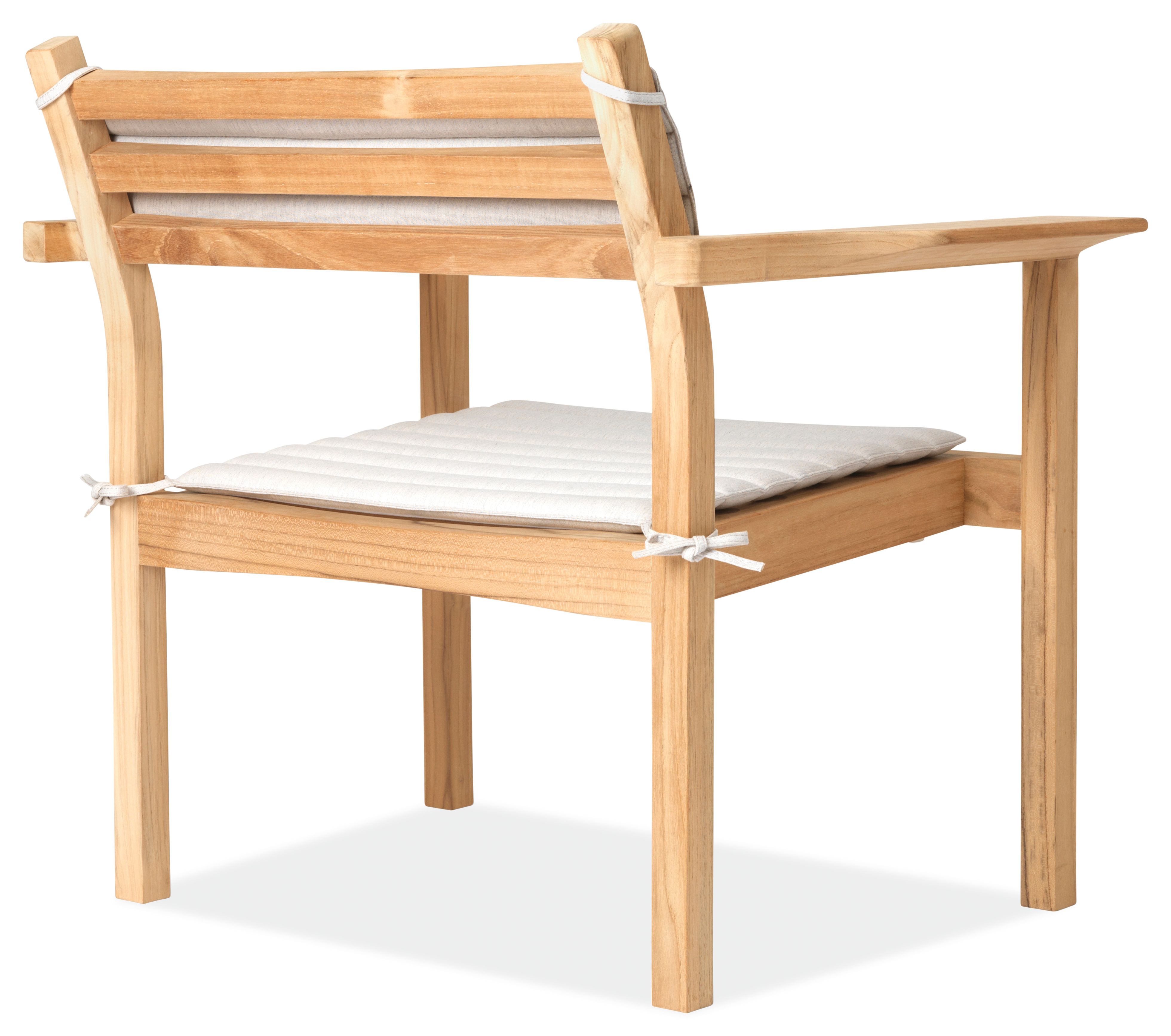 Back view of Carl Hansen Alfred Homann Outdoor Lounge Chair with Cushion Agroa Life Oat.