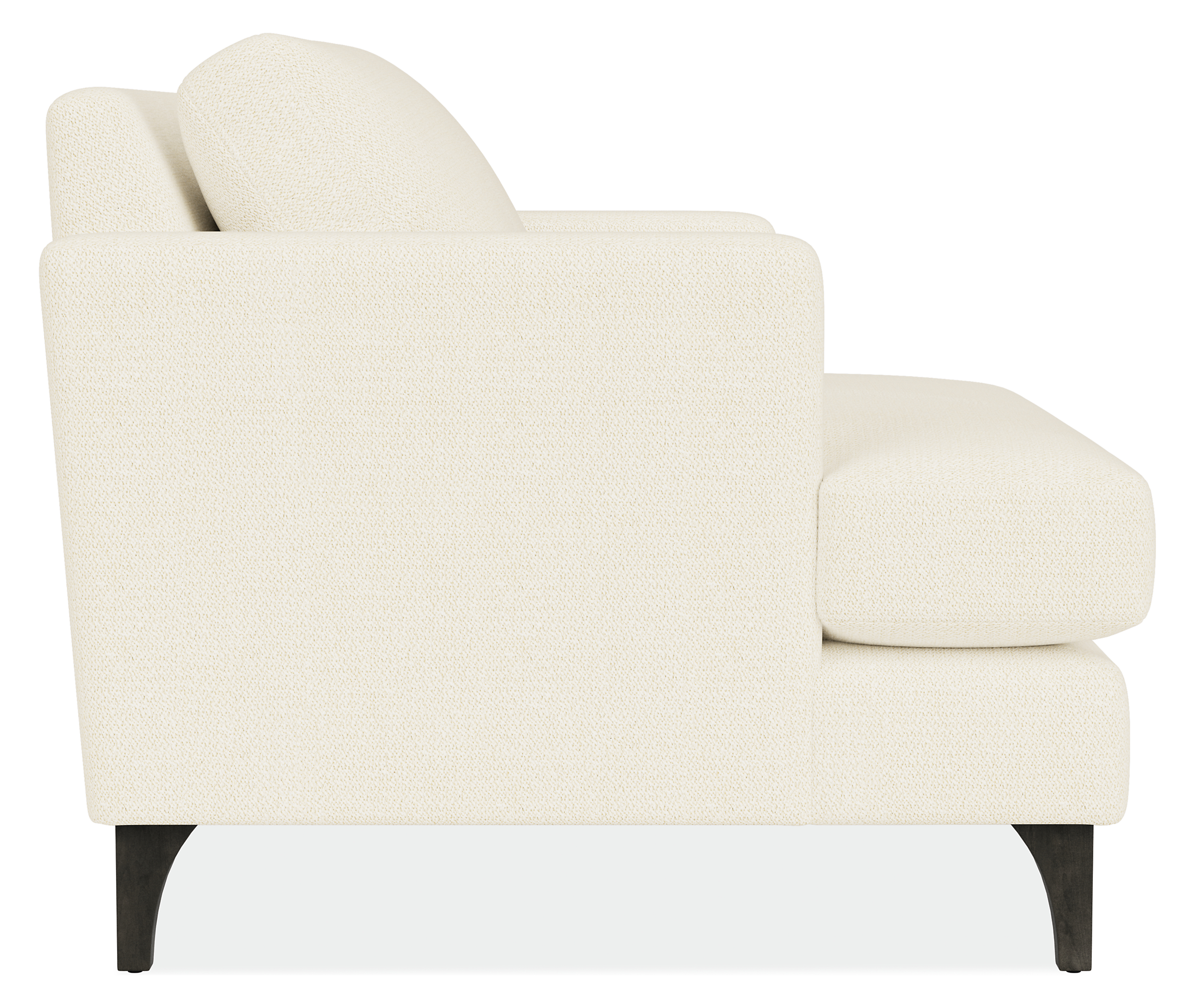 Side view of Carlton Chair in Orla White.
