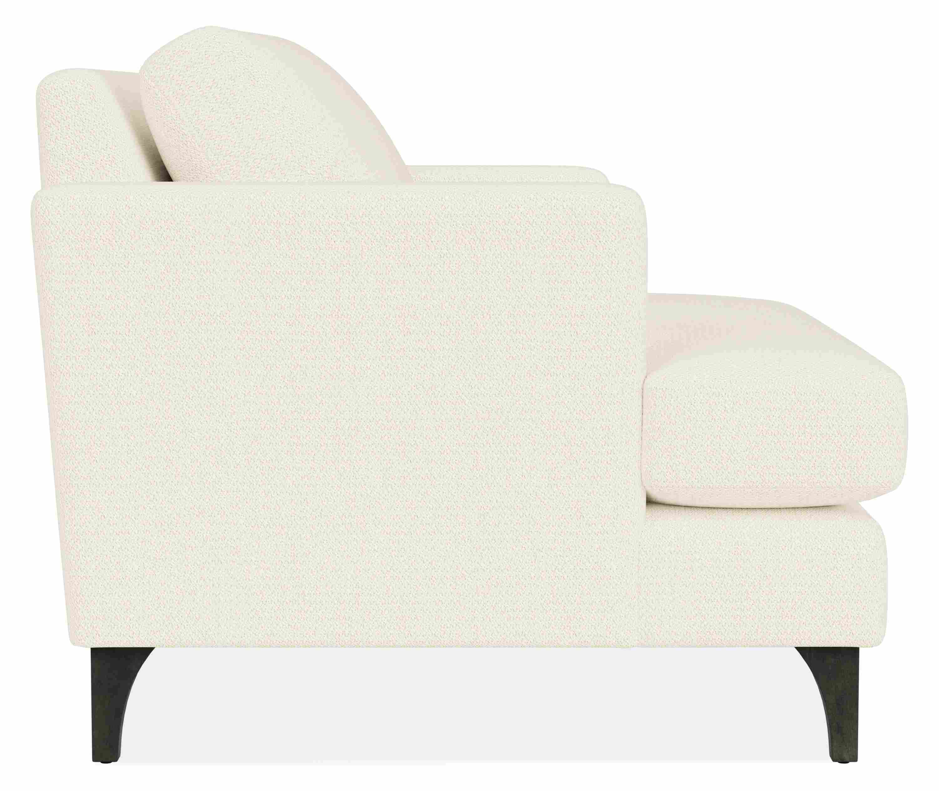Side view of Carlton Chair in Orla White.