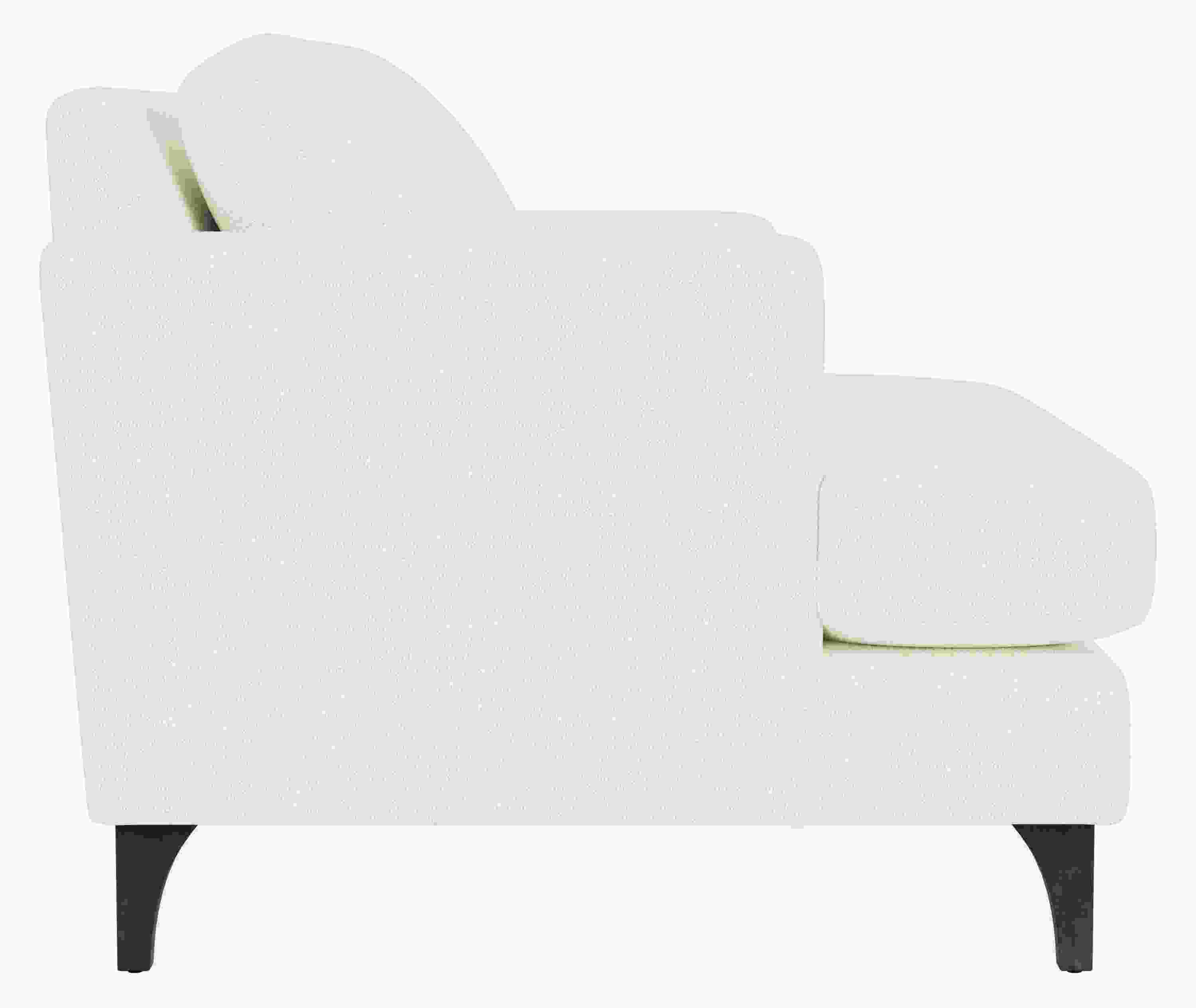 Side view of Carlton Chair in Orla White.