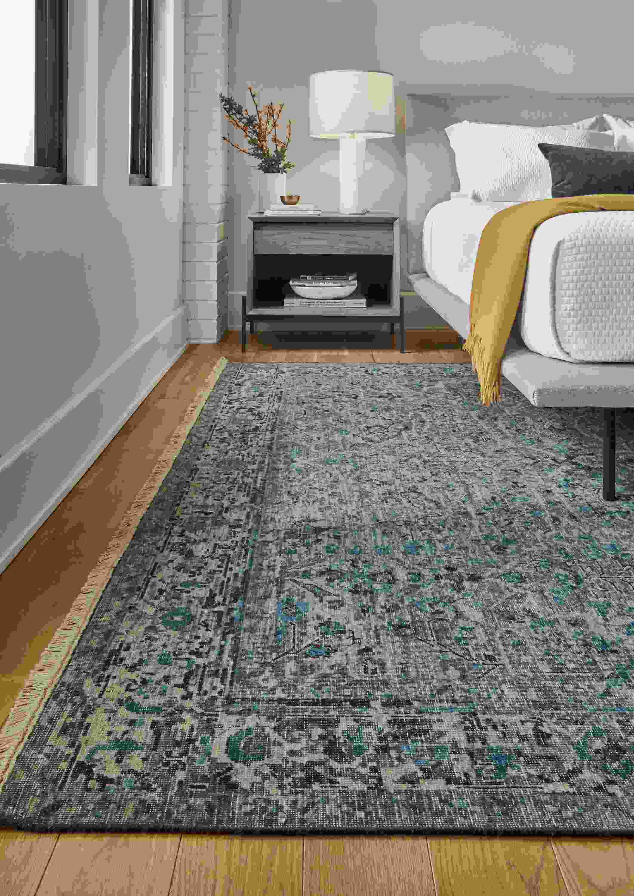 Detail of Caspian rug in ocean.