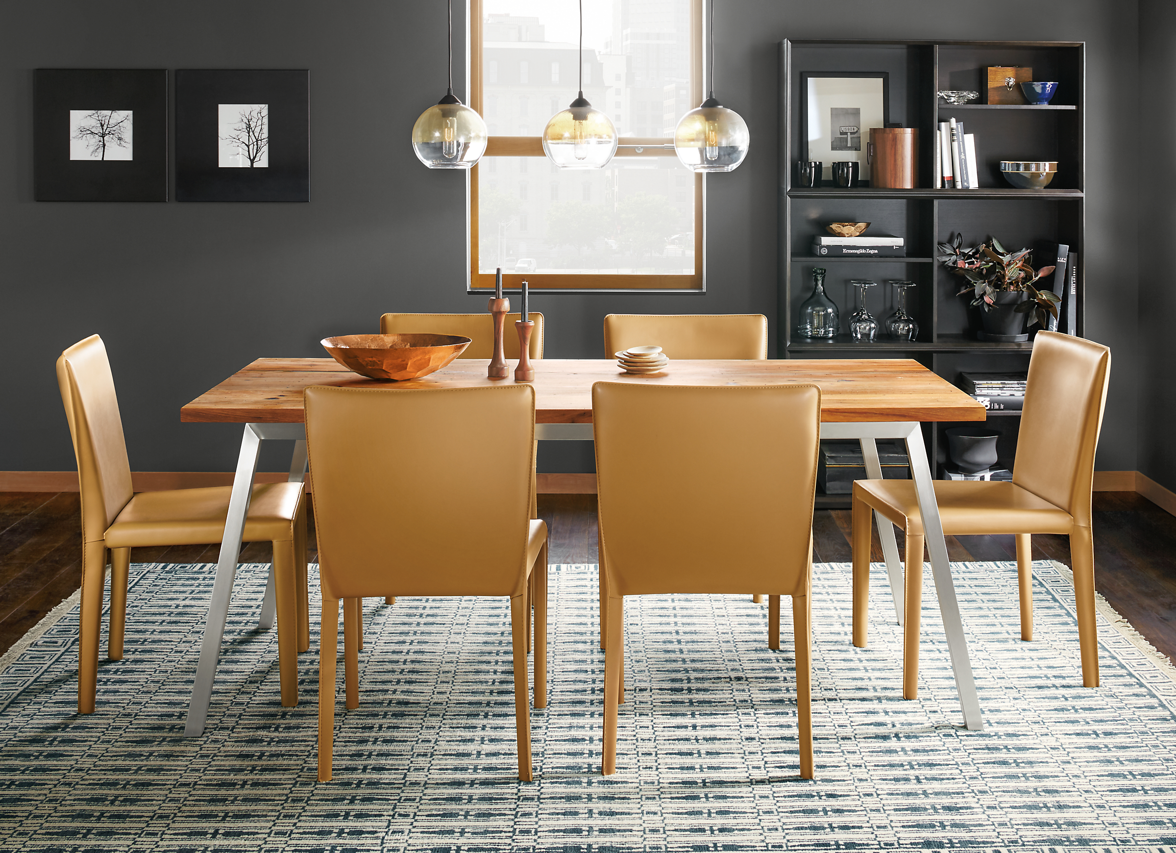 Cass dining table in modern dining room.