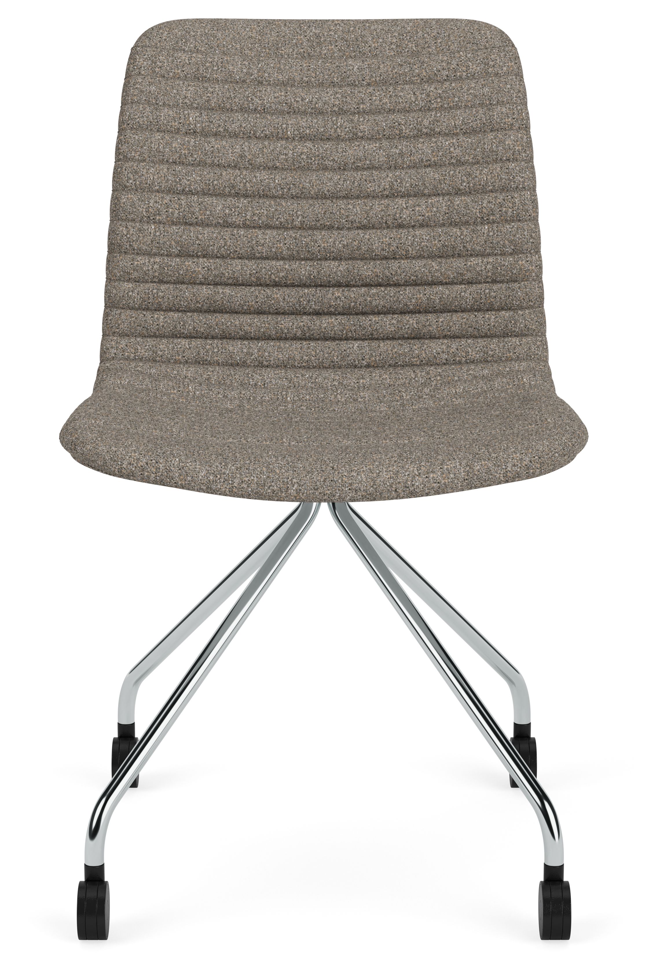 Front view of Cato Office Chair in Zavin Stone Fabric and Chrome.