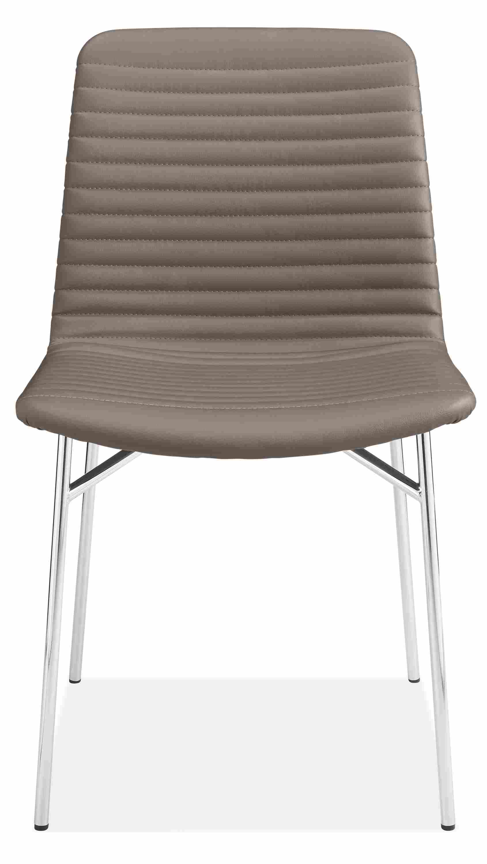 Front view of Cato Side Chair in Sarno Leather.