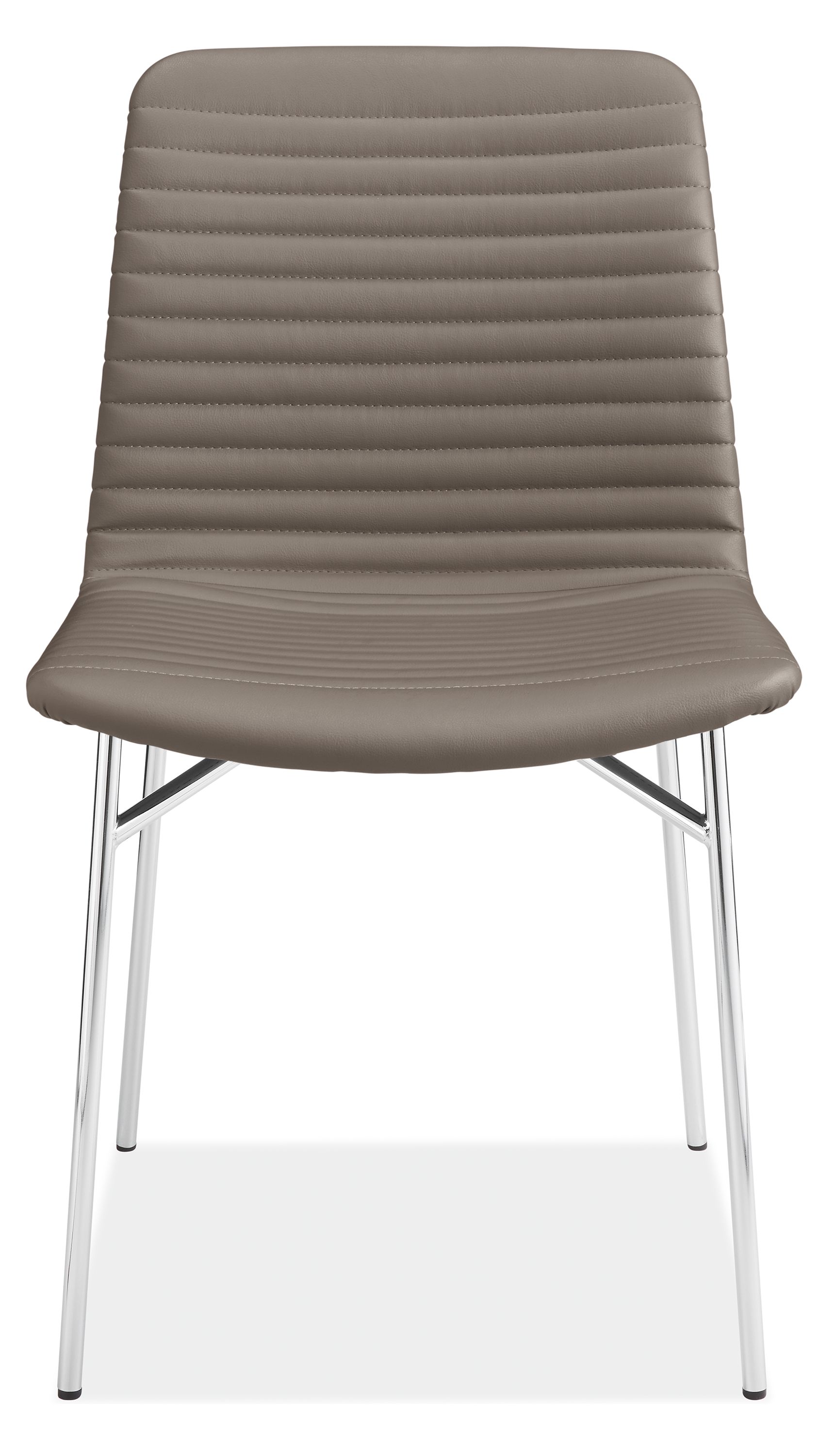 Front view of Cato Side Chair in Sarno Leather.