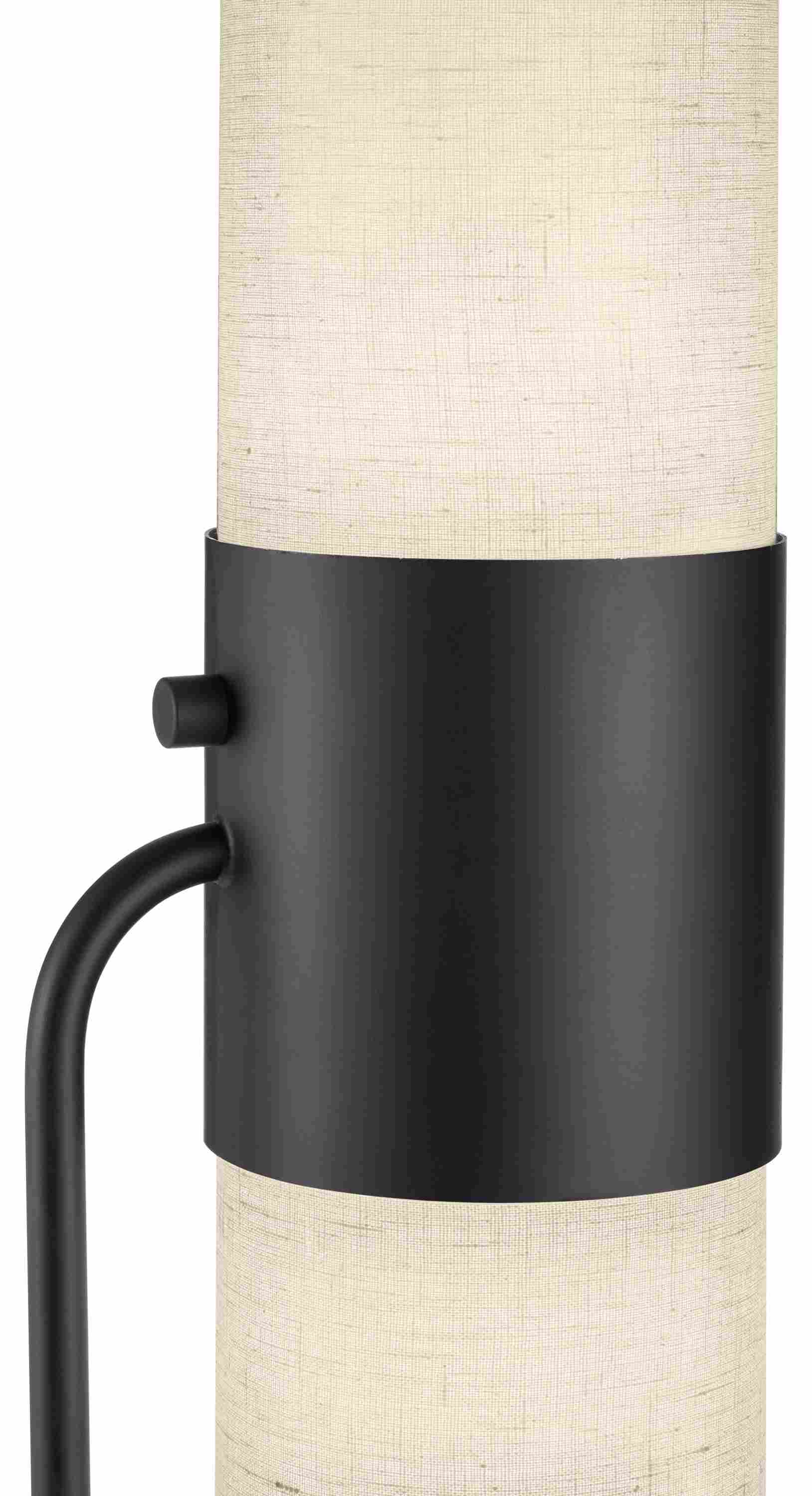 Detail of Cedric Floor Lamp in black with Ivory shade.