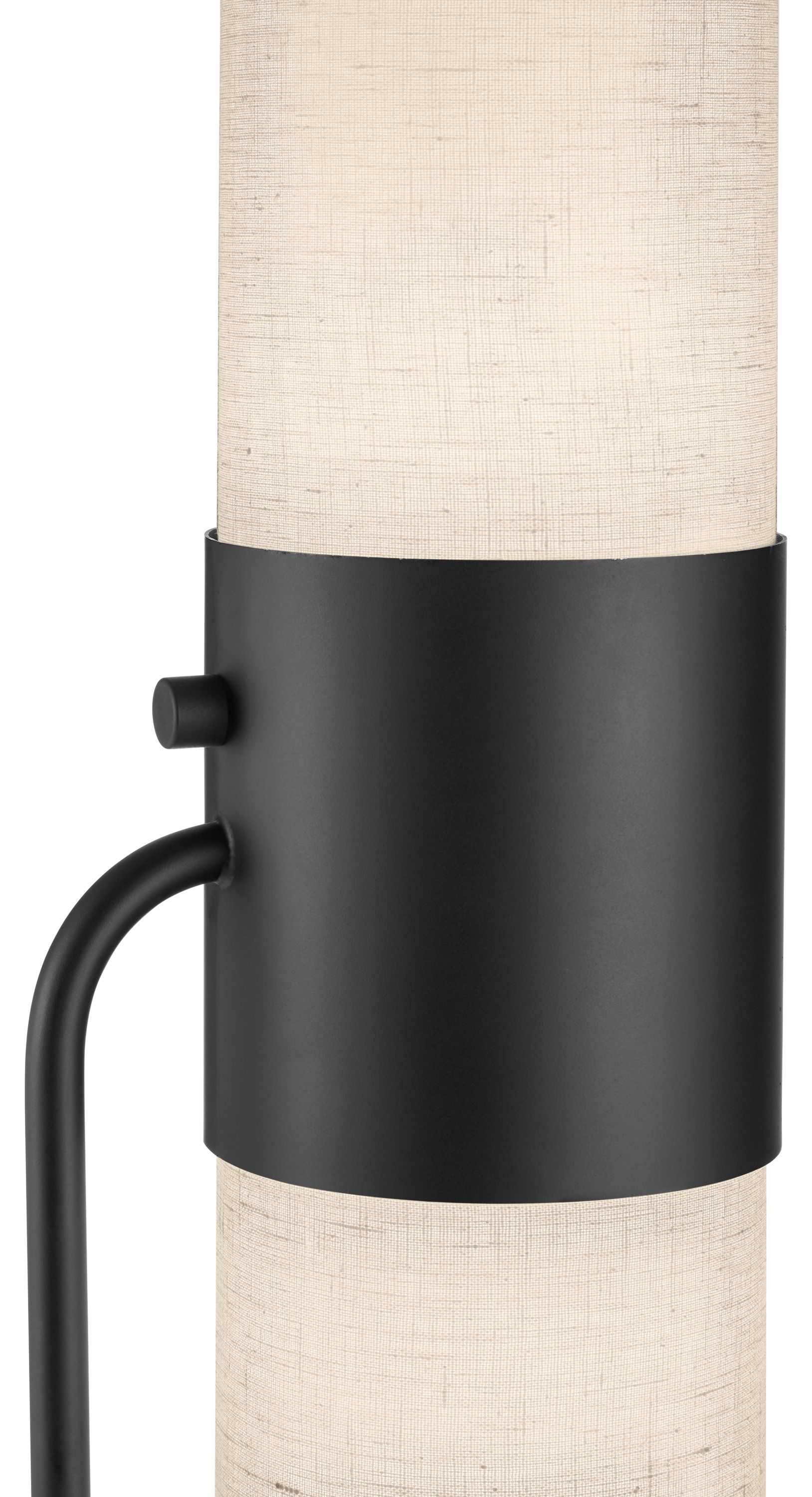 Detail of Cedric Floor Lamp in black with Ivory shade.