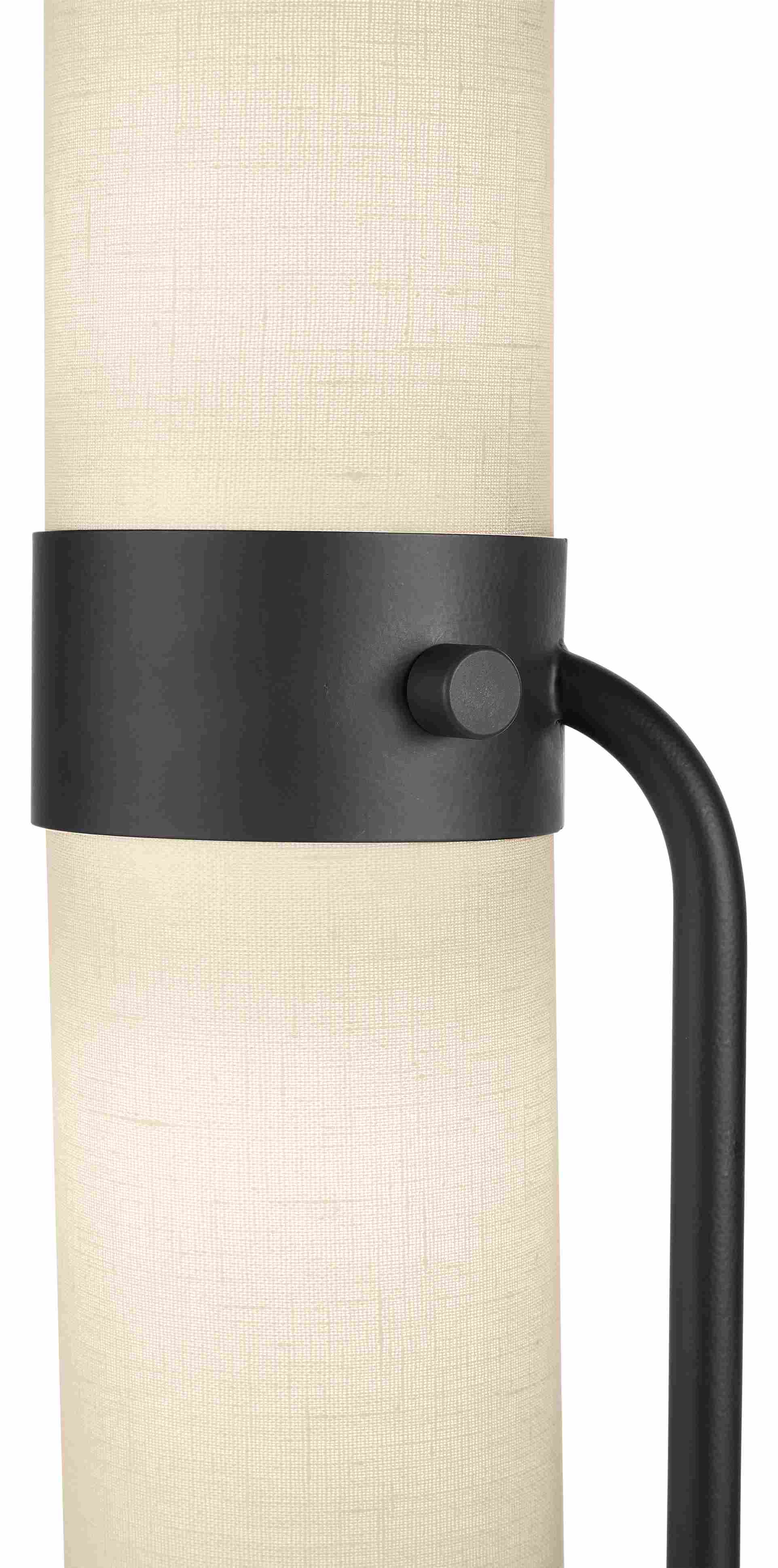 Detail of Cedric Table Lamp in Graphite with Ivory shade.