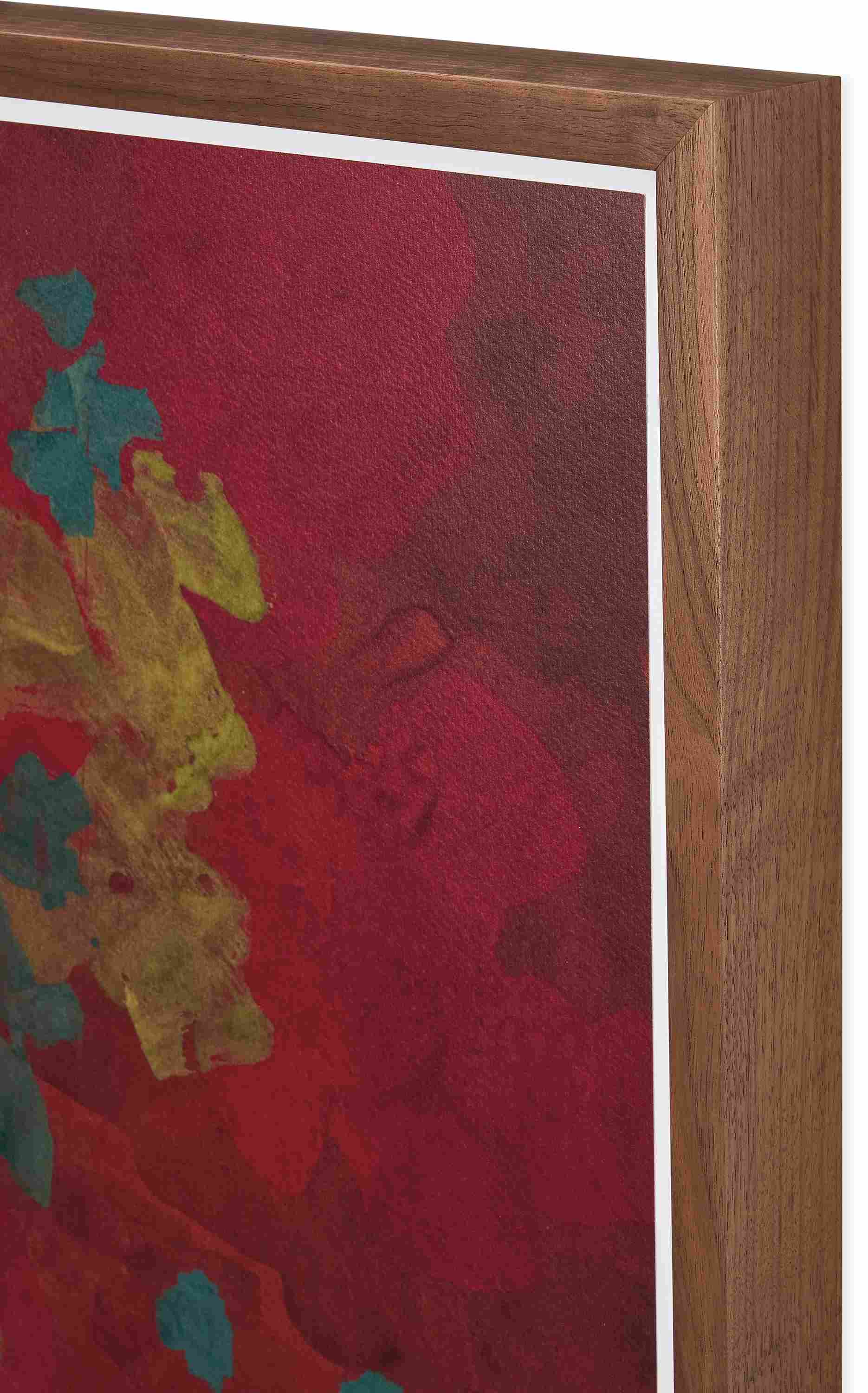 Corner frame detail of Cedric Chauvelot untitled sienna artwork.