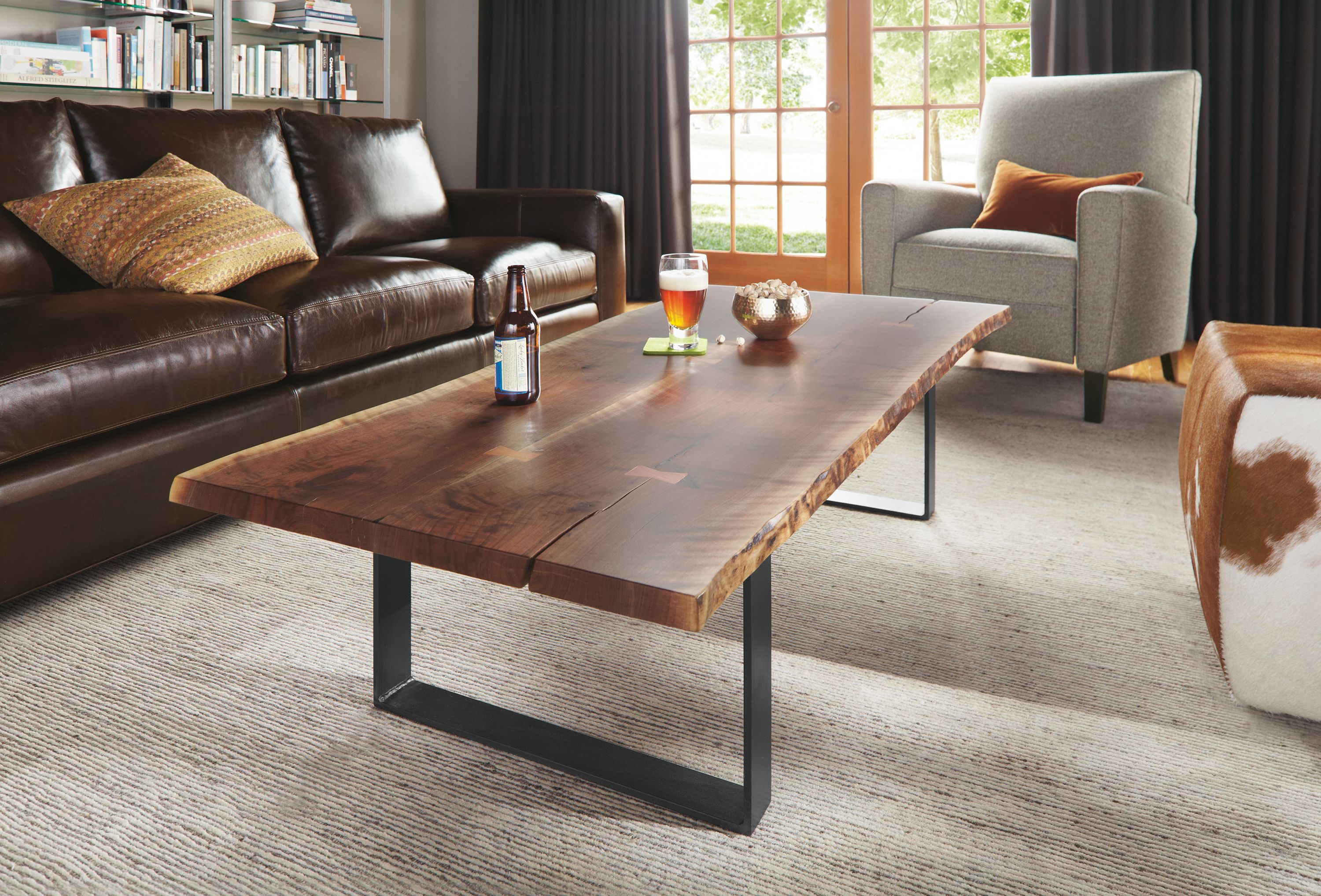 Room and board store walnut coffee table