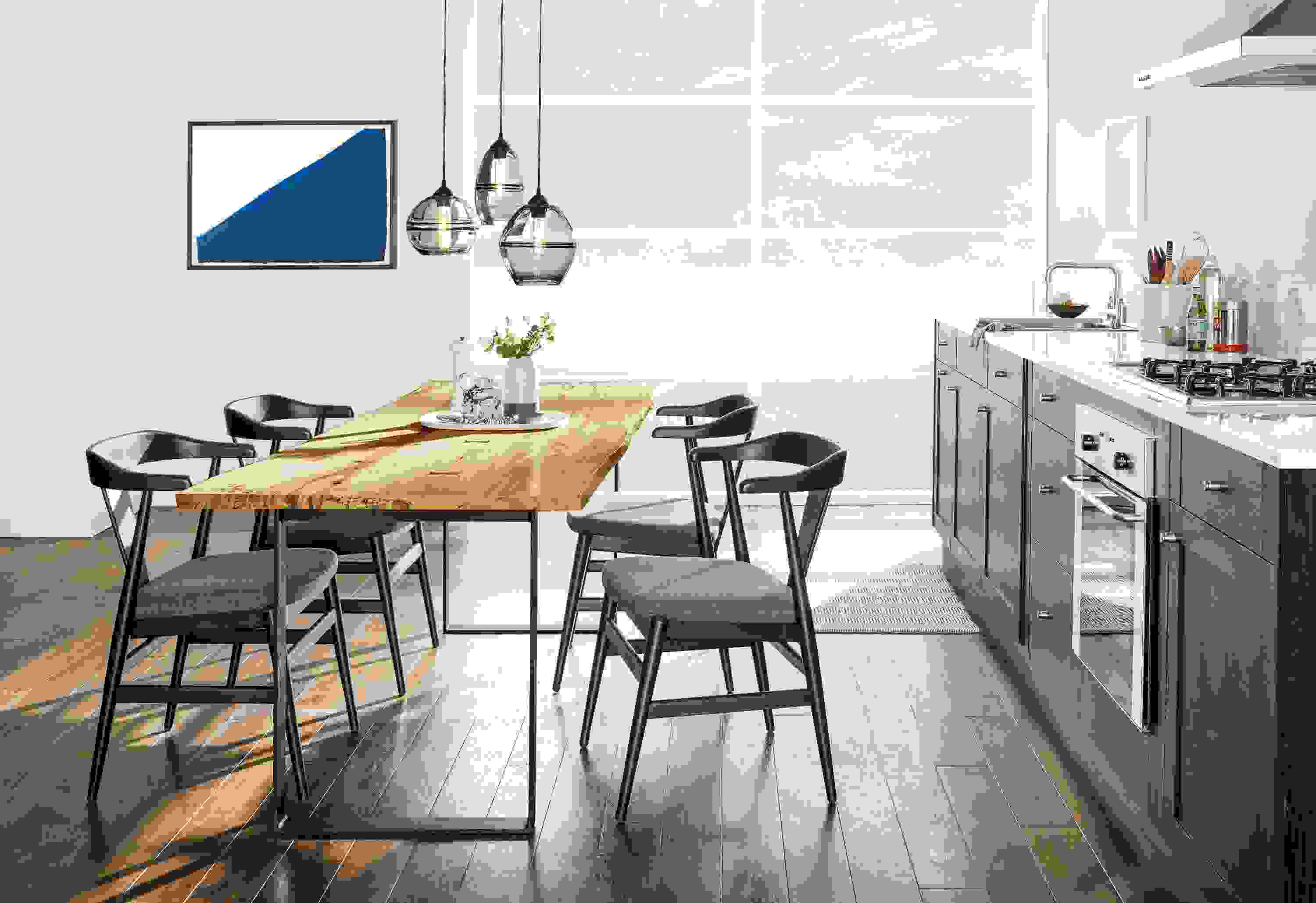 Detail of Chilton dining table in kitchen.