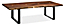 Angled view of Chilton 60-wide Walnut Coffee Table with Natural Steel Base.