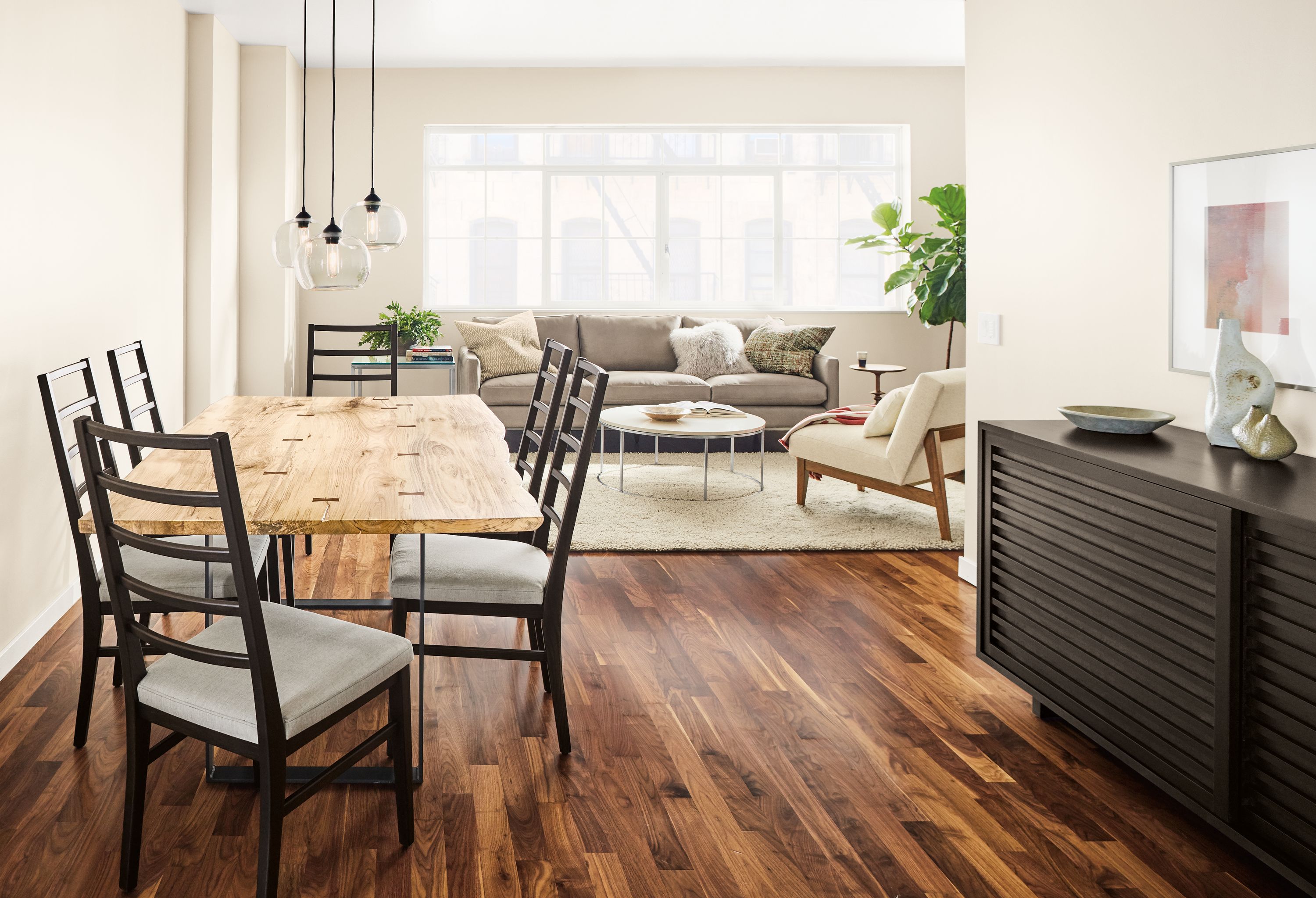 Chilton dining table in open concept space.