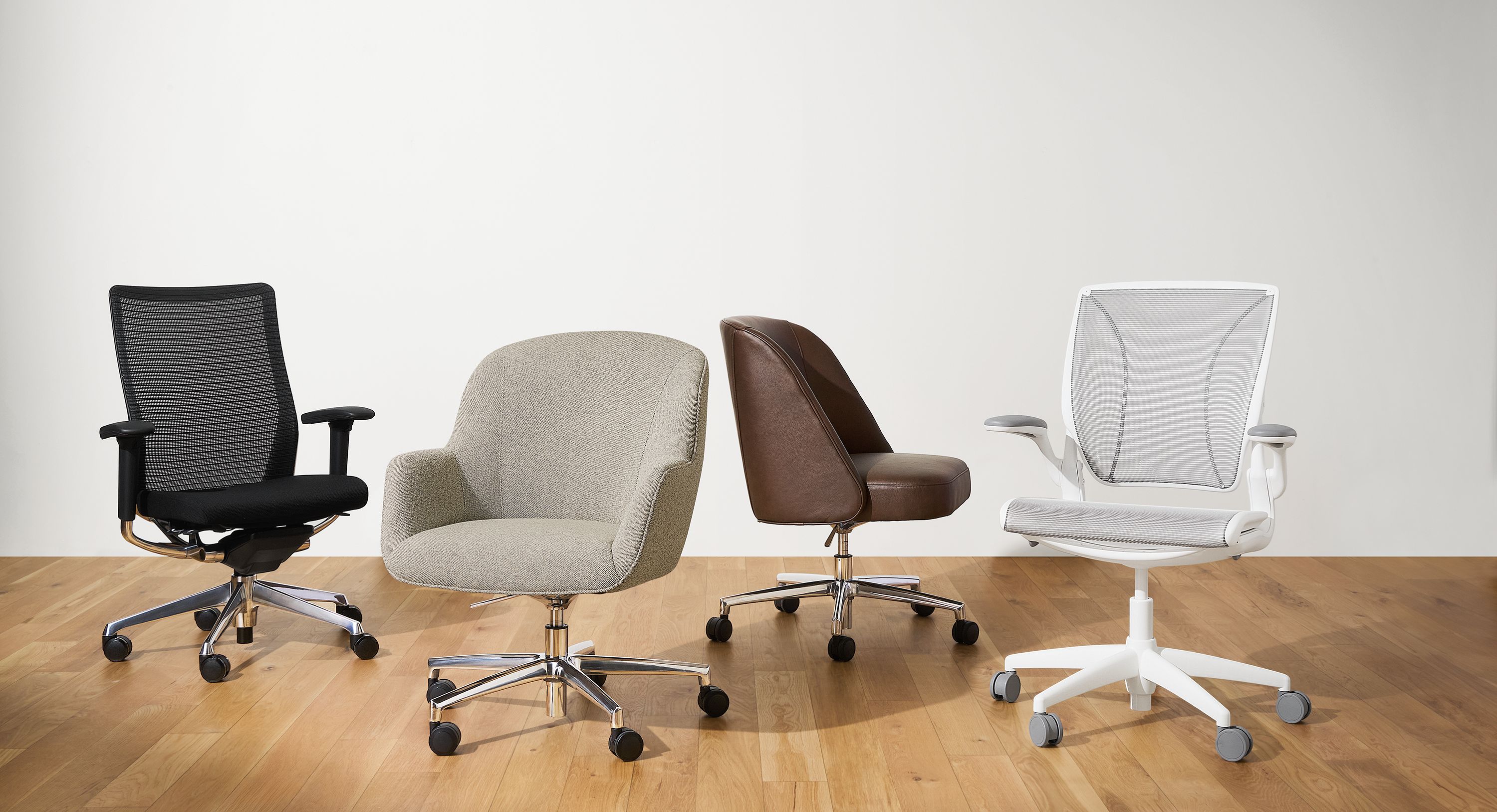 Office chair in Laino cognac leather