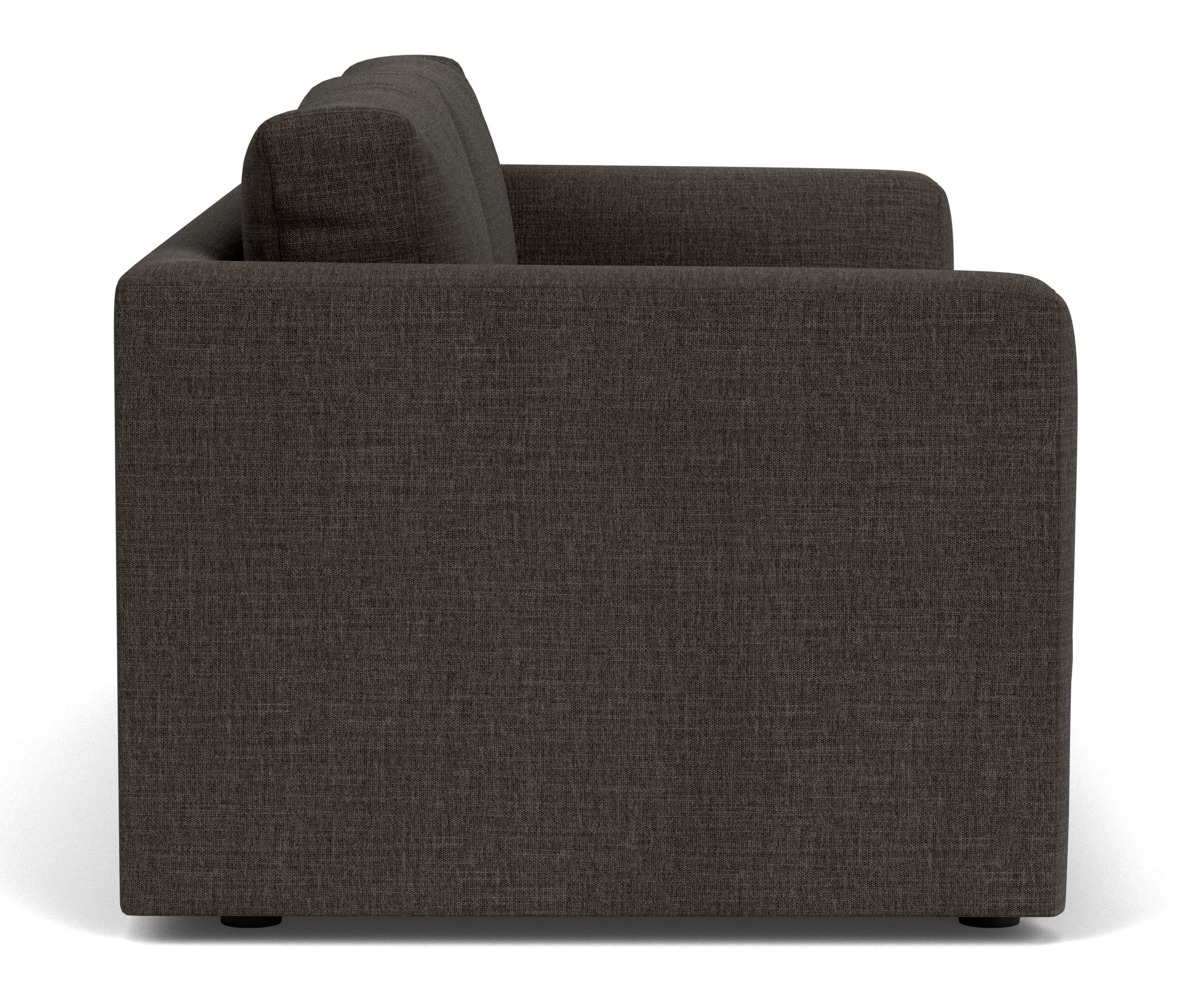 Side view of Clemens 80 Sofa in Mori charcoal fabric.