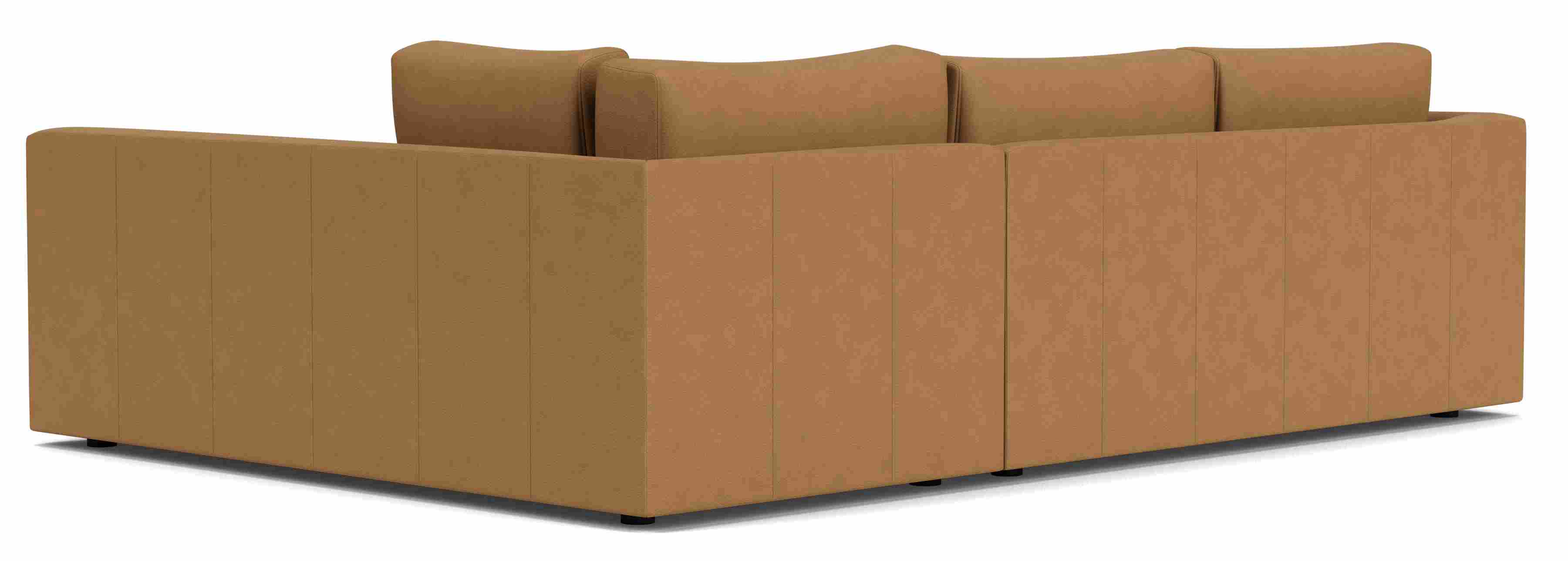 Back view of Clemens 104" Sofa with Right-Arm Chaise in Leather
