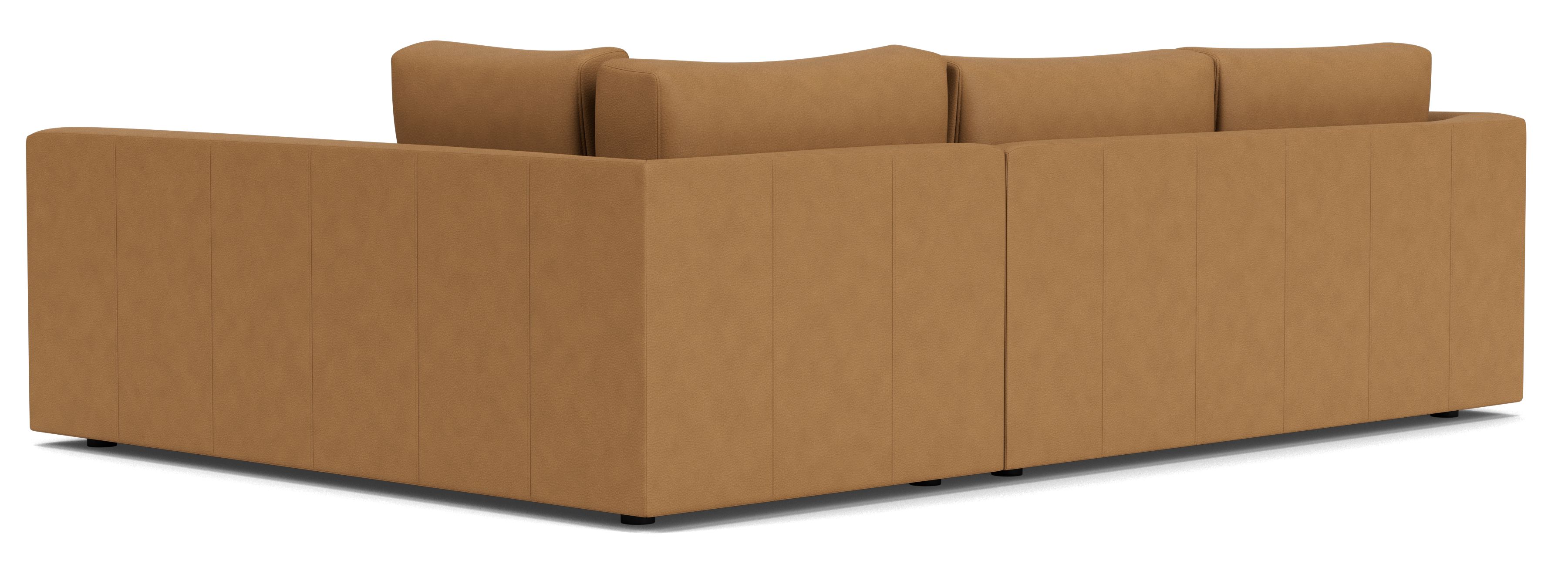 Back view of Clemens 104" Sofa with Right-Arm Chaise in Leather