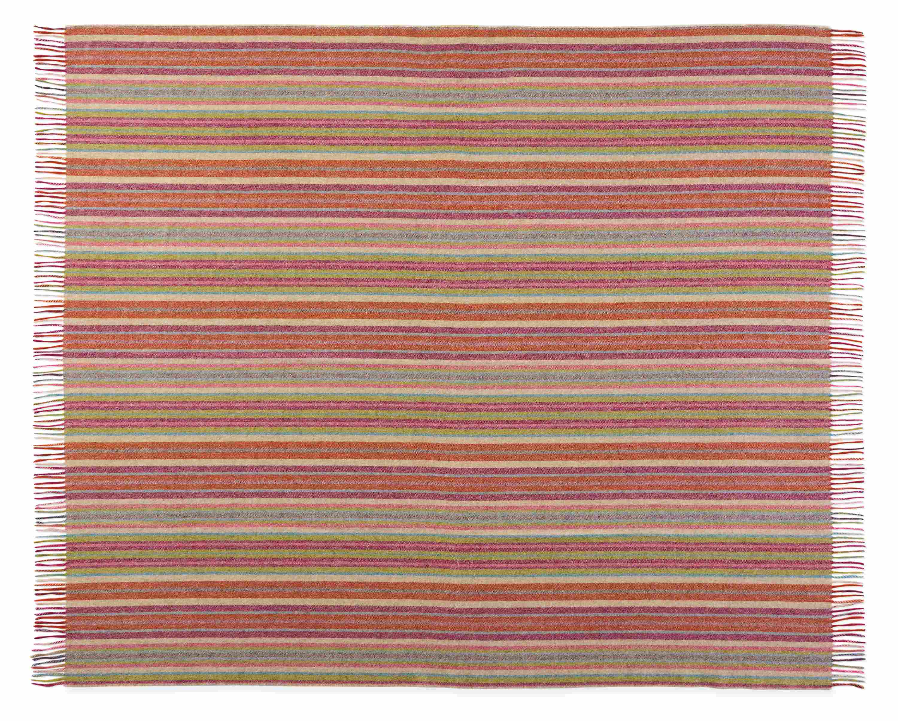 Overhead view of a Clifton throw blanked in warm multicolor.