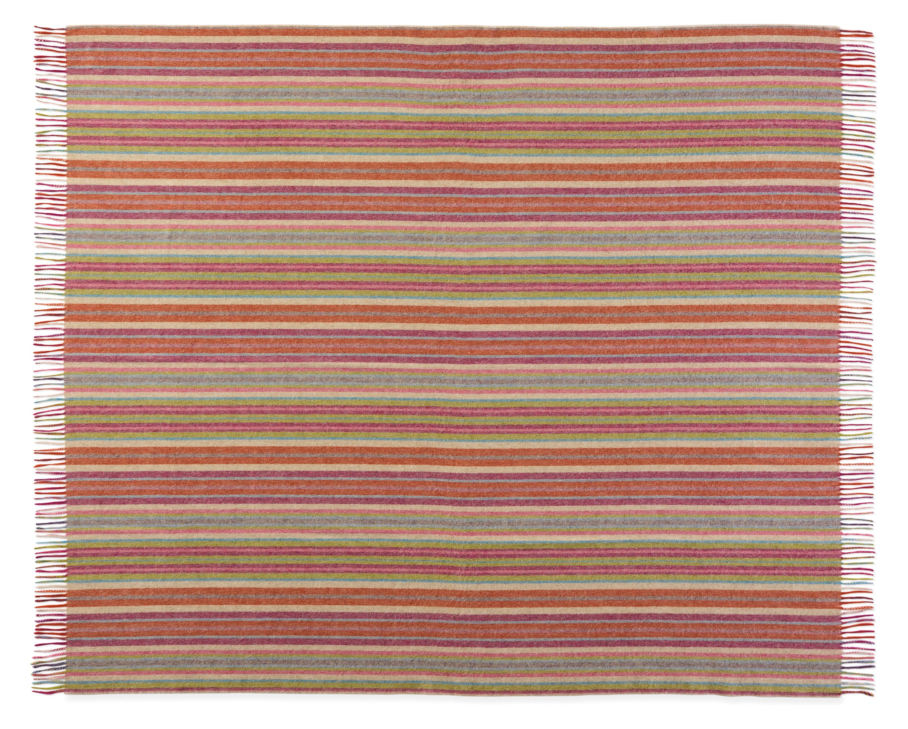Overhead view of a Clifton throw blanked in warm multicolor.