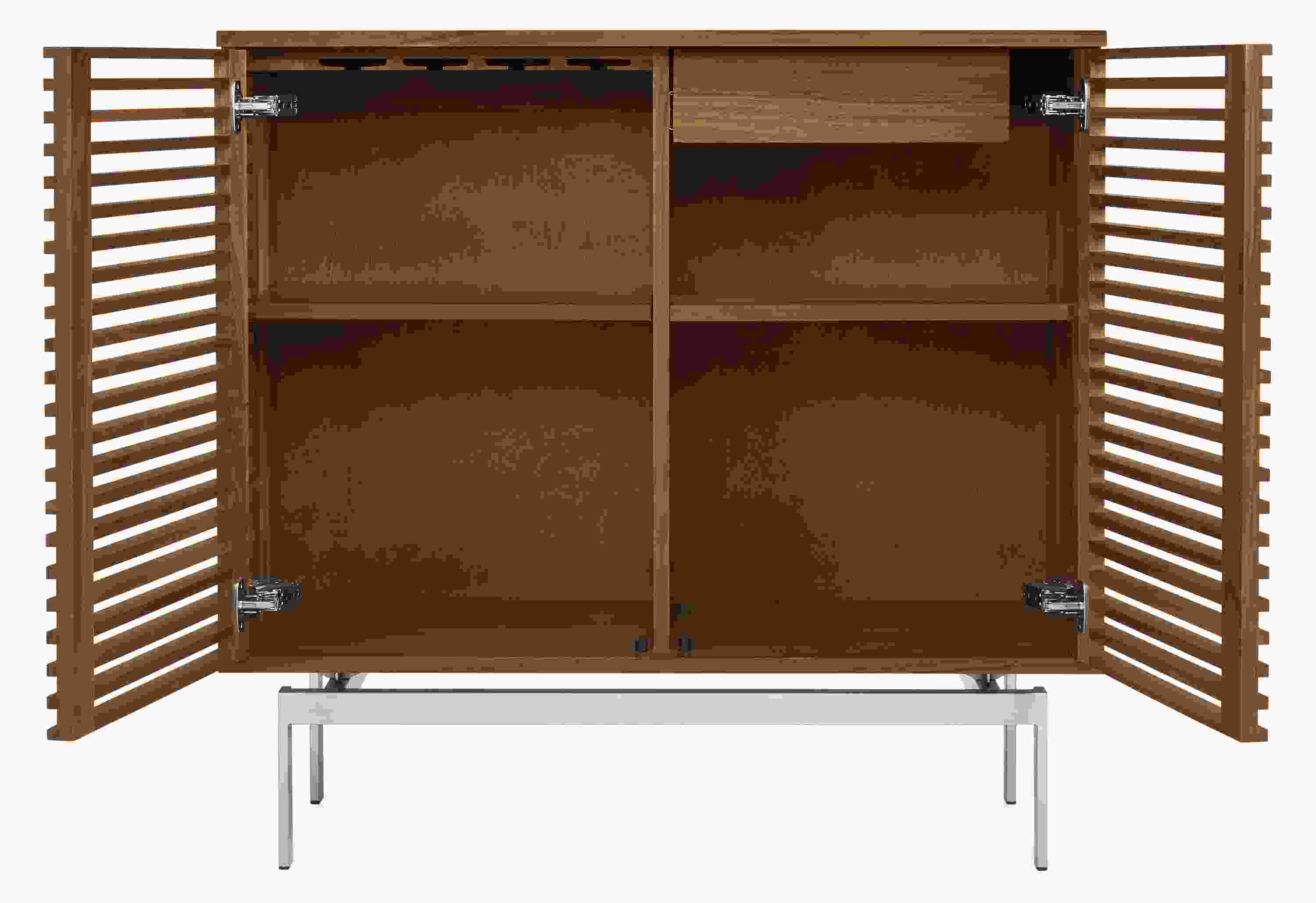 Open detail of Coles 40w 16d 38h Two-Door Bar Cabinet.