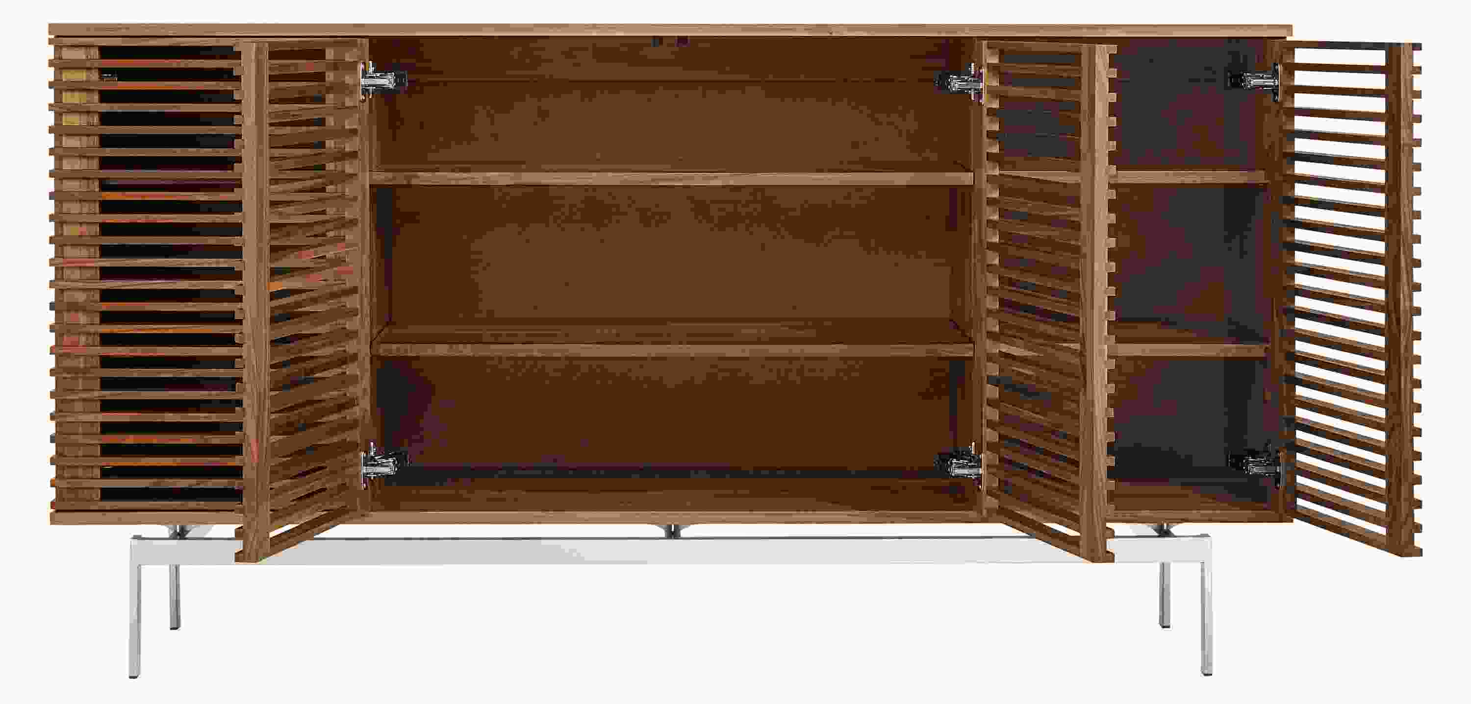 Open detail of Coles 72w 18d 38h Four-Door Storage Cabinet.