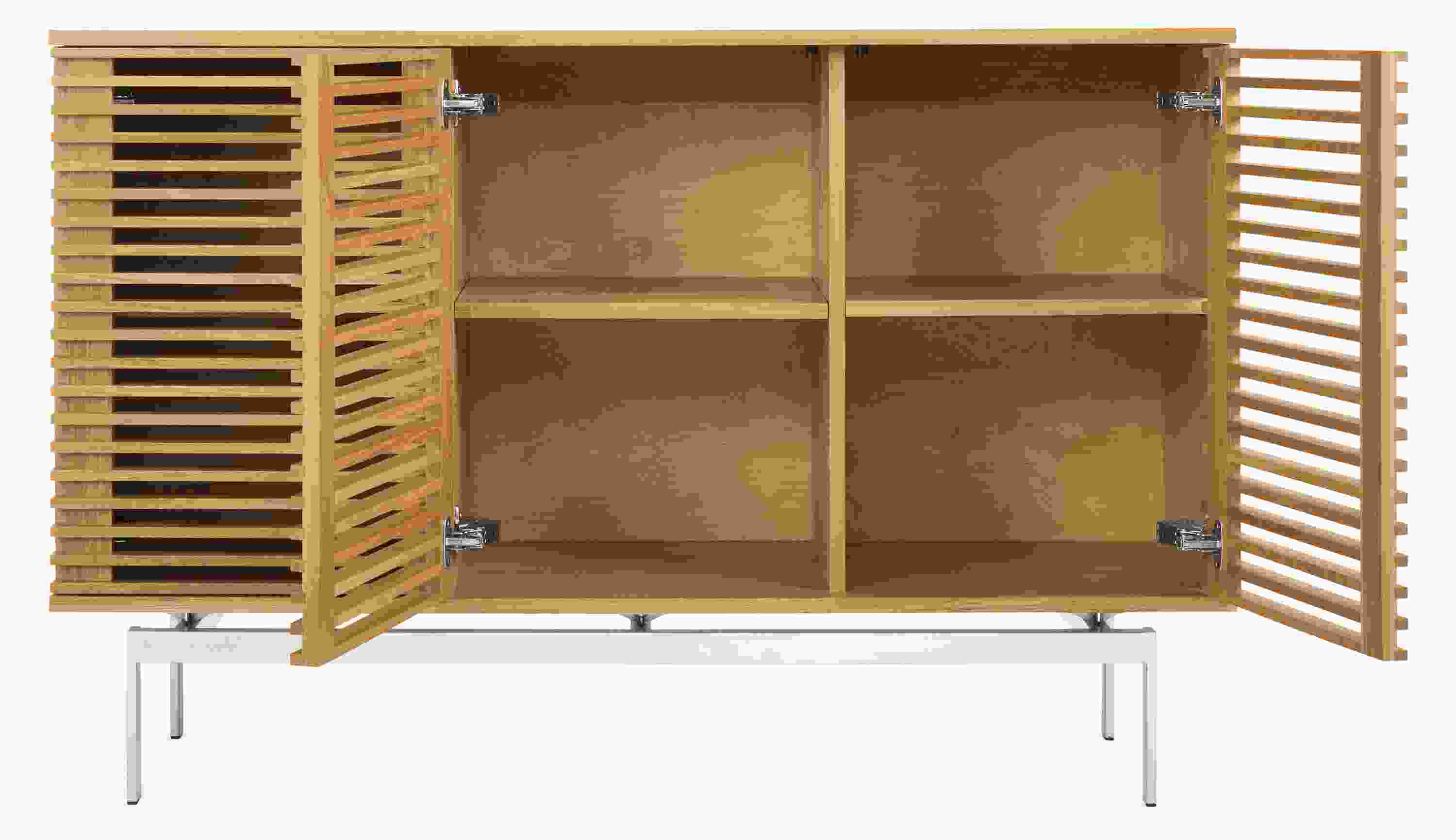 Open detail of Coles 55w 18d 36h Three-Door Storage Cabinet.