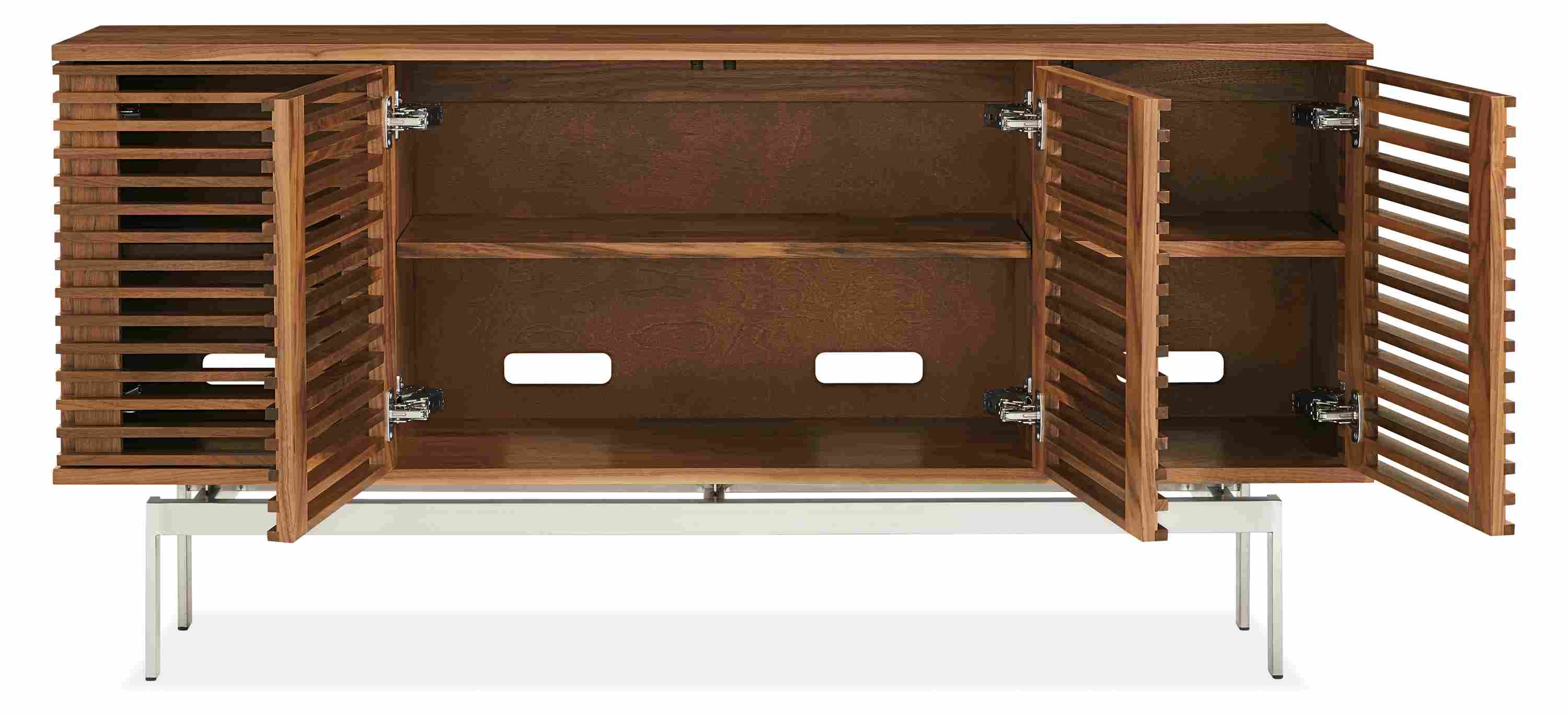 Open detail of Coles 60w 12d 29h Four-Door Console Cabinet.