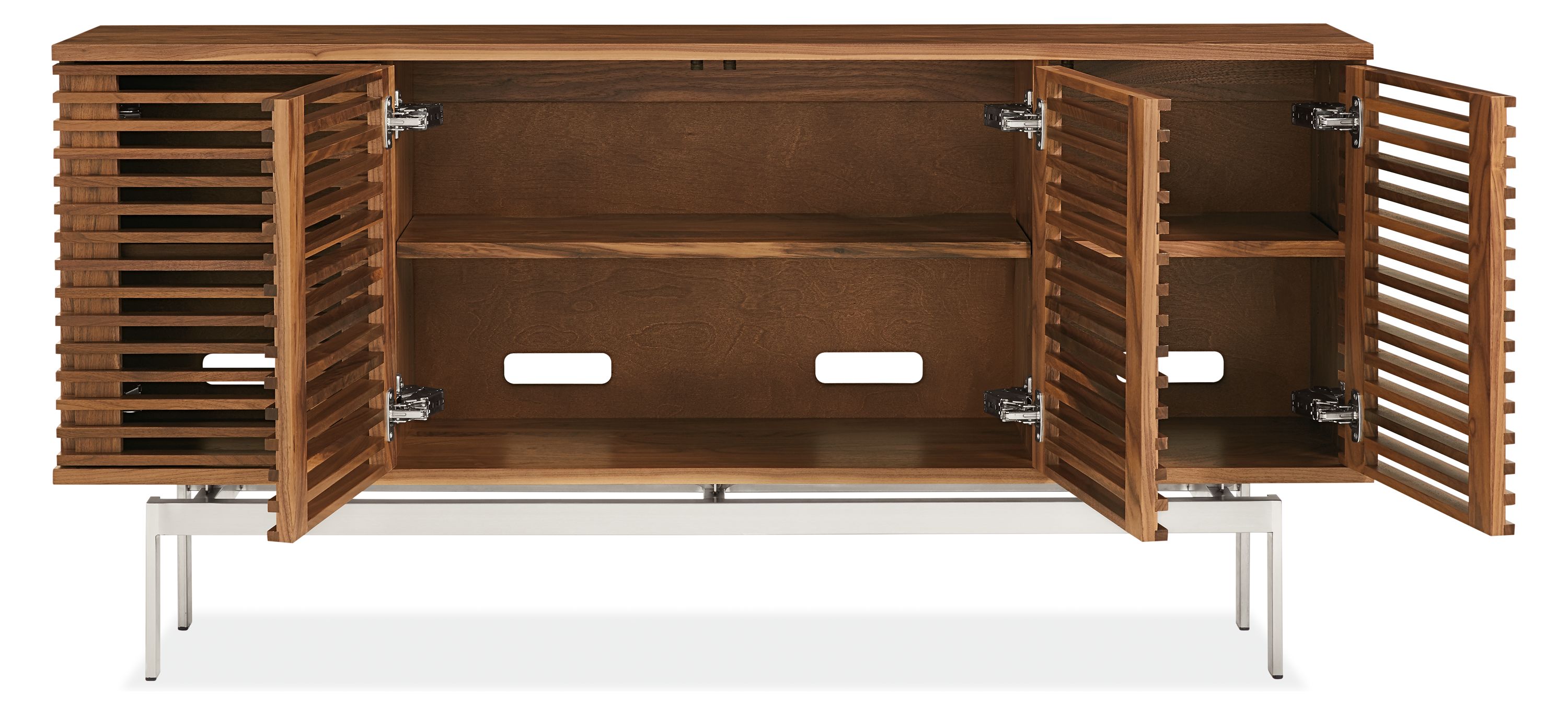 Open detail of Coles 60w 12d 29h Four-Door Console Cabinet.