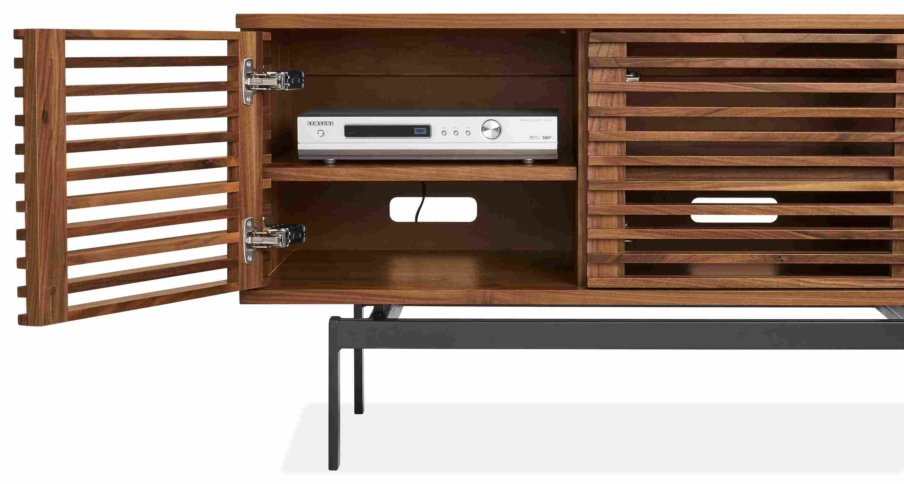 Silhouette detail of Coles media cabinet.