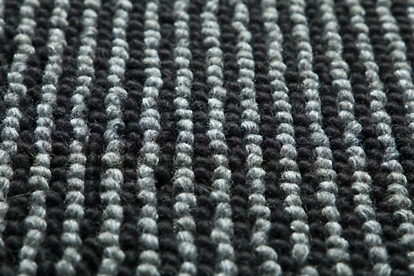 Detail of Colfax Rug in Black and Charcoal.