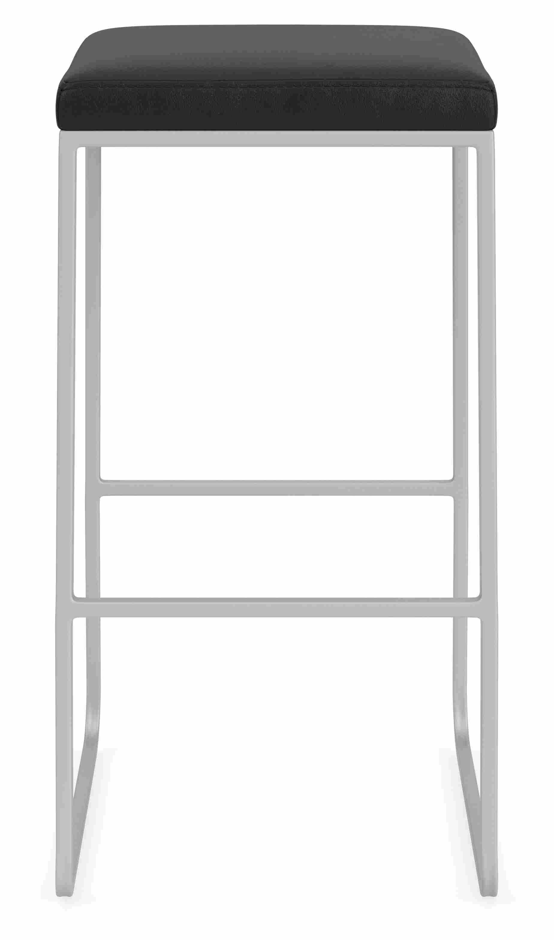 Front view of Collins Bar Stool in Gino navy fabric.