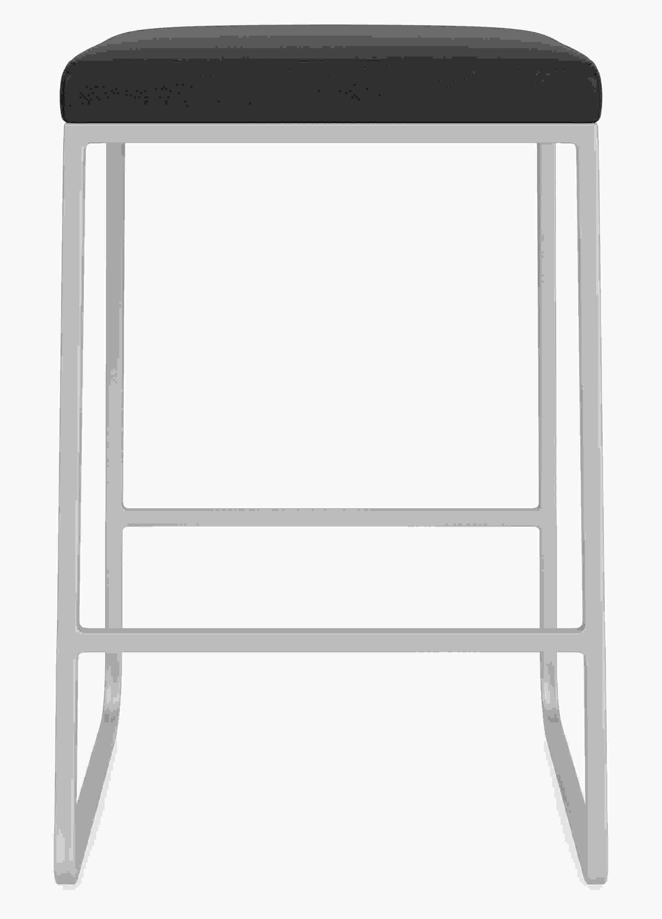 Front view of Collins Counter Stool in Gino navy fabric.