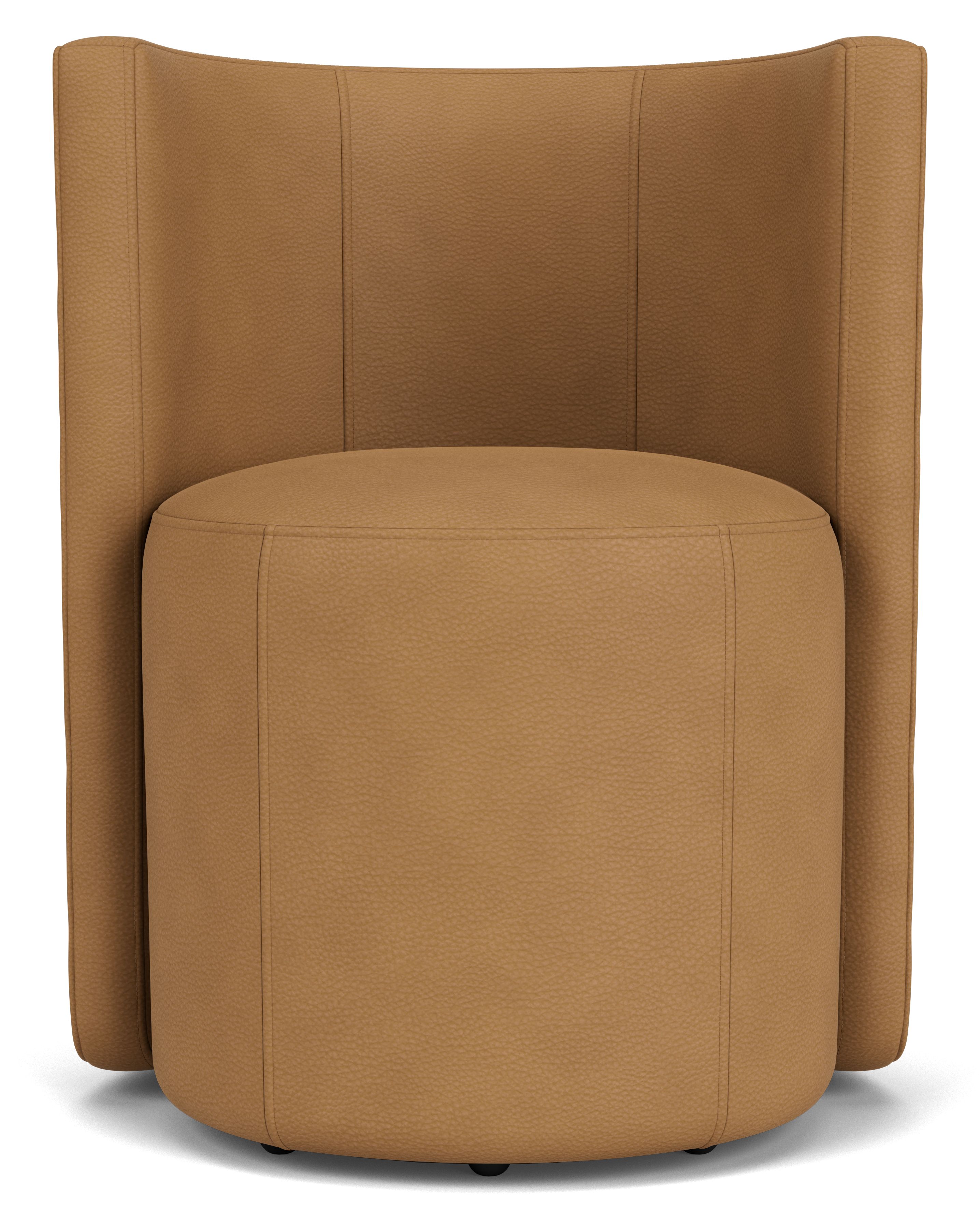 Front view of Como Dining Chair in Laino camel leather.