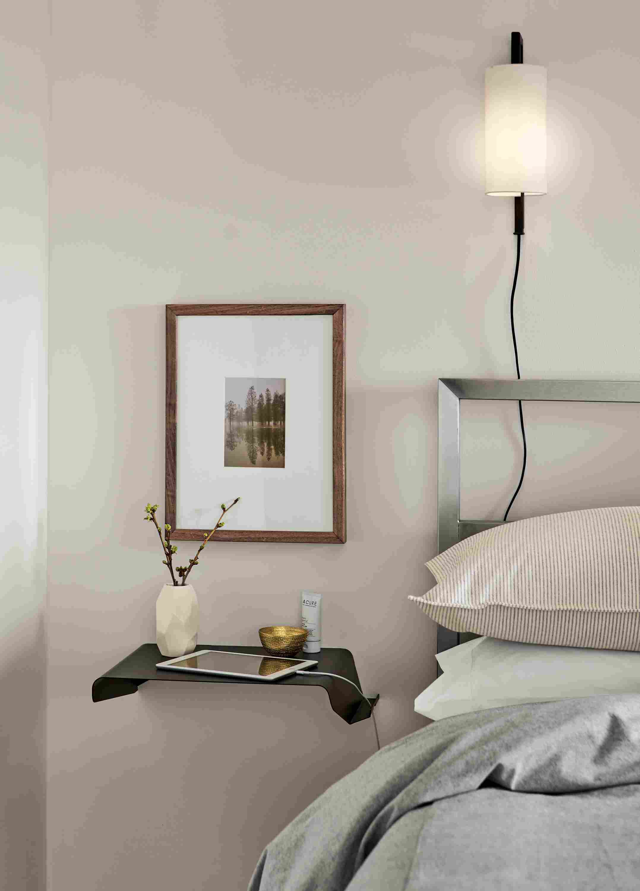 Detail of Cooper ledge as nightstand.