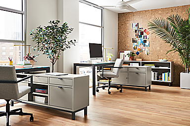 Copenhagen Benching Office Systems in Taupe Finish