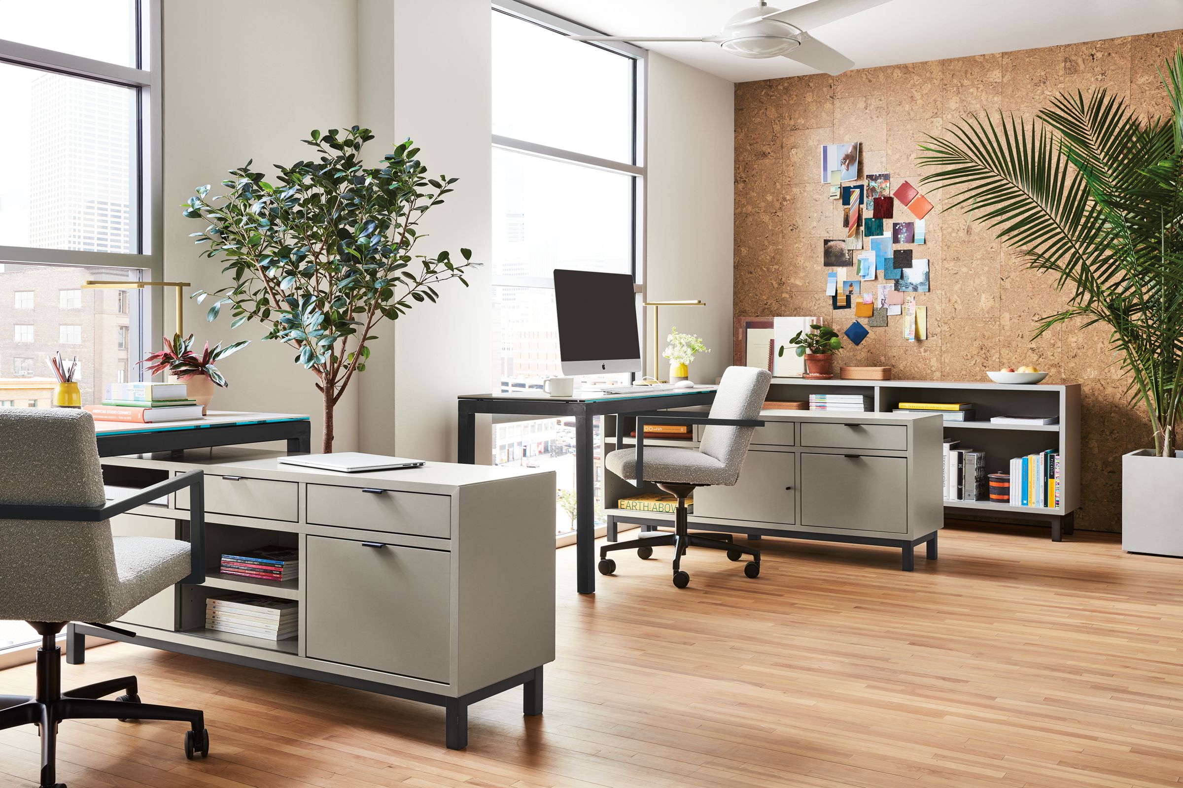Copenhagen Benching Office Systems in Taupe Finish