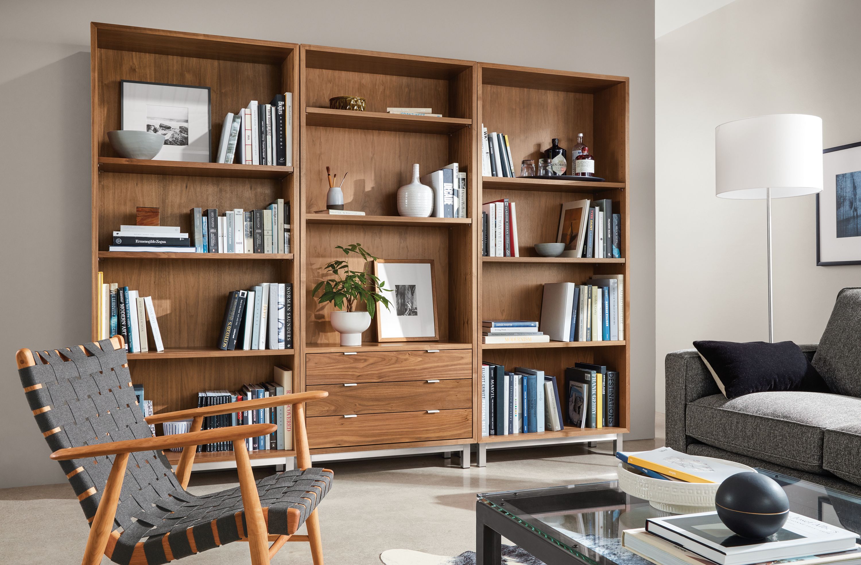 Detail of Copenhagen three-drawer wall unit.