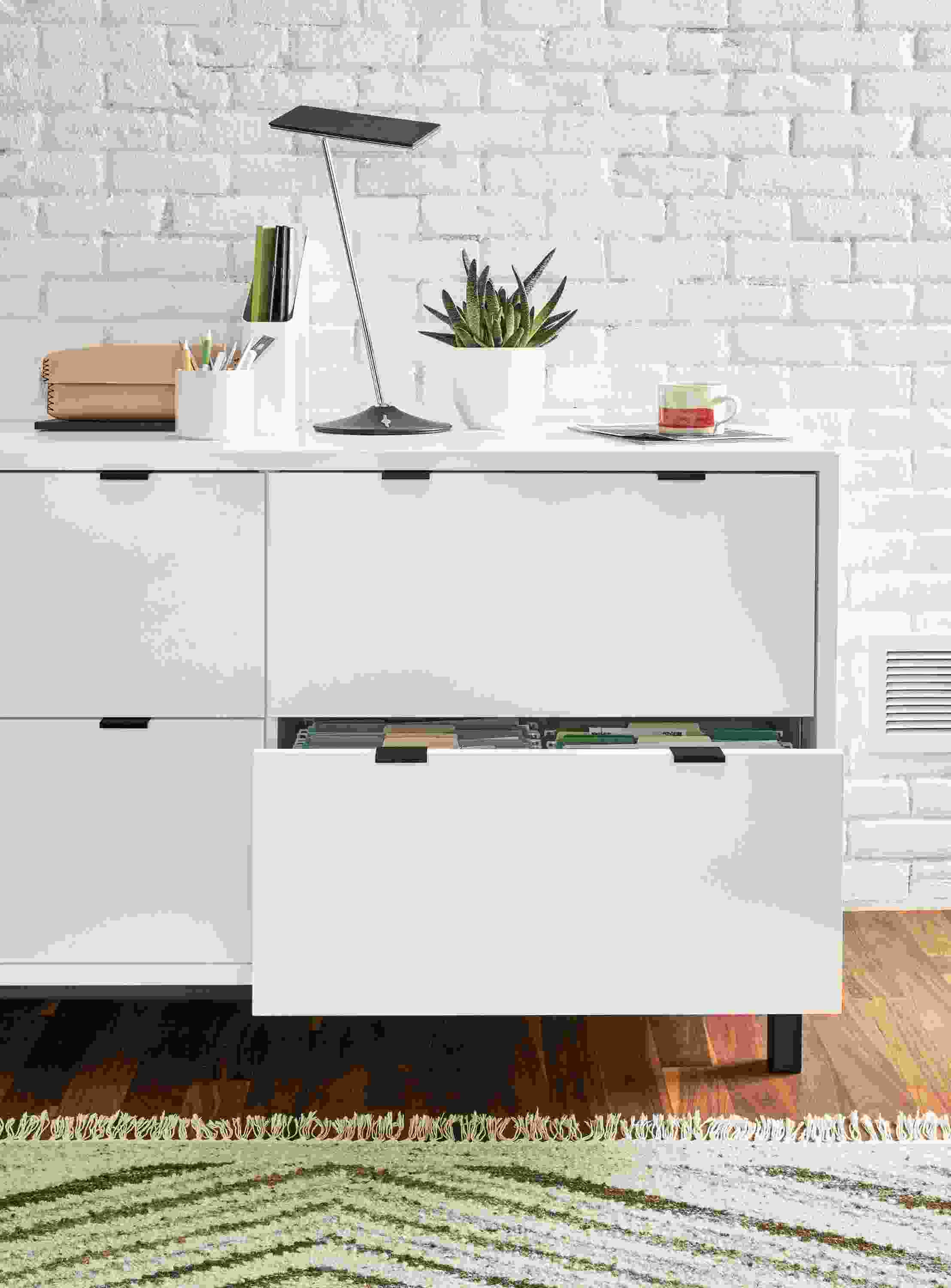 Detail of Copenhagen lateral file cabinet.