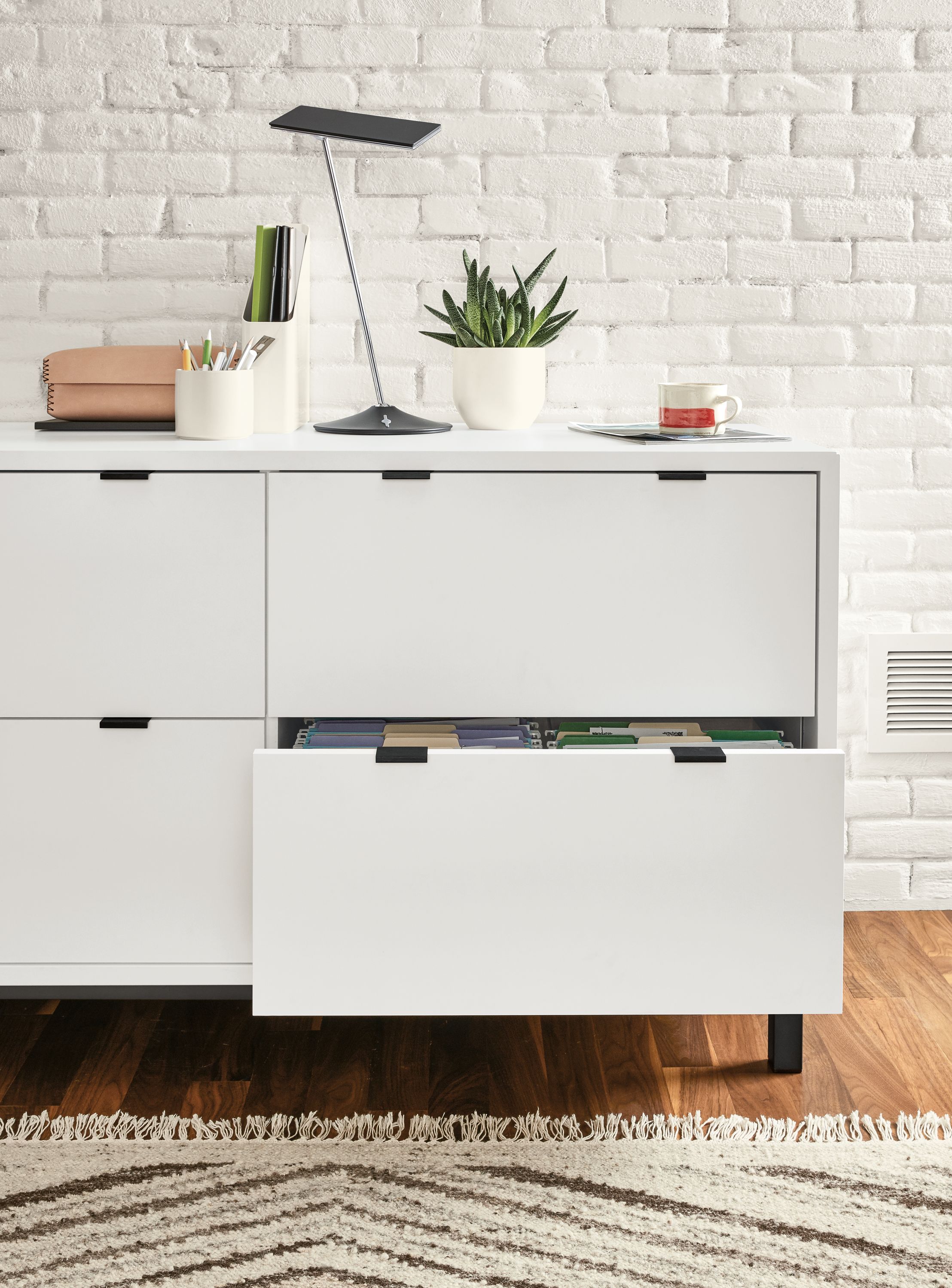 Detail of Copenhagen lateral file cabinet.