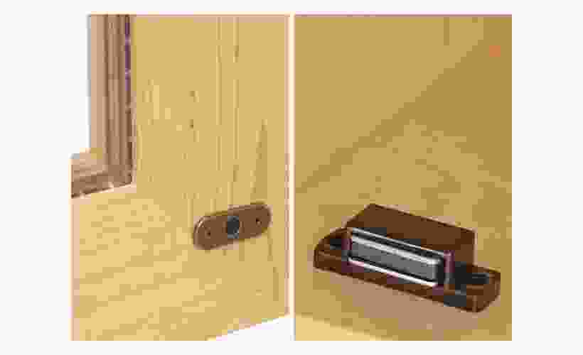 Detail of Copenhagen Custom Cabinet Door Closure.