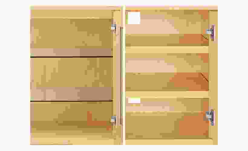 Detail of Copenhagen Custom Cabinet Door Shelves.