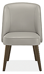 Front view of Cora Side Chair in Leather.