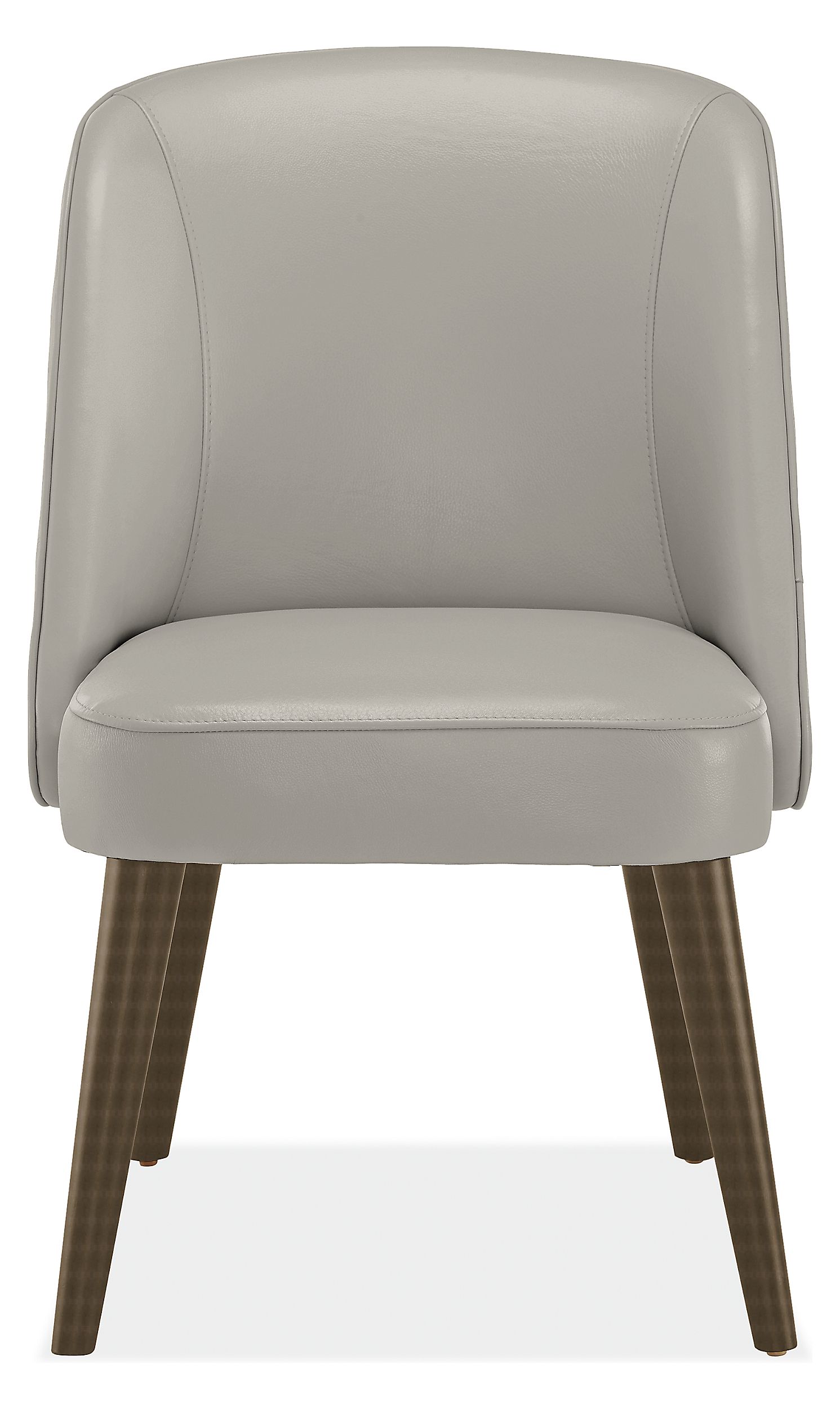 Front view of Cora Side Chair in Leather.
