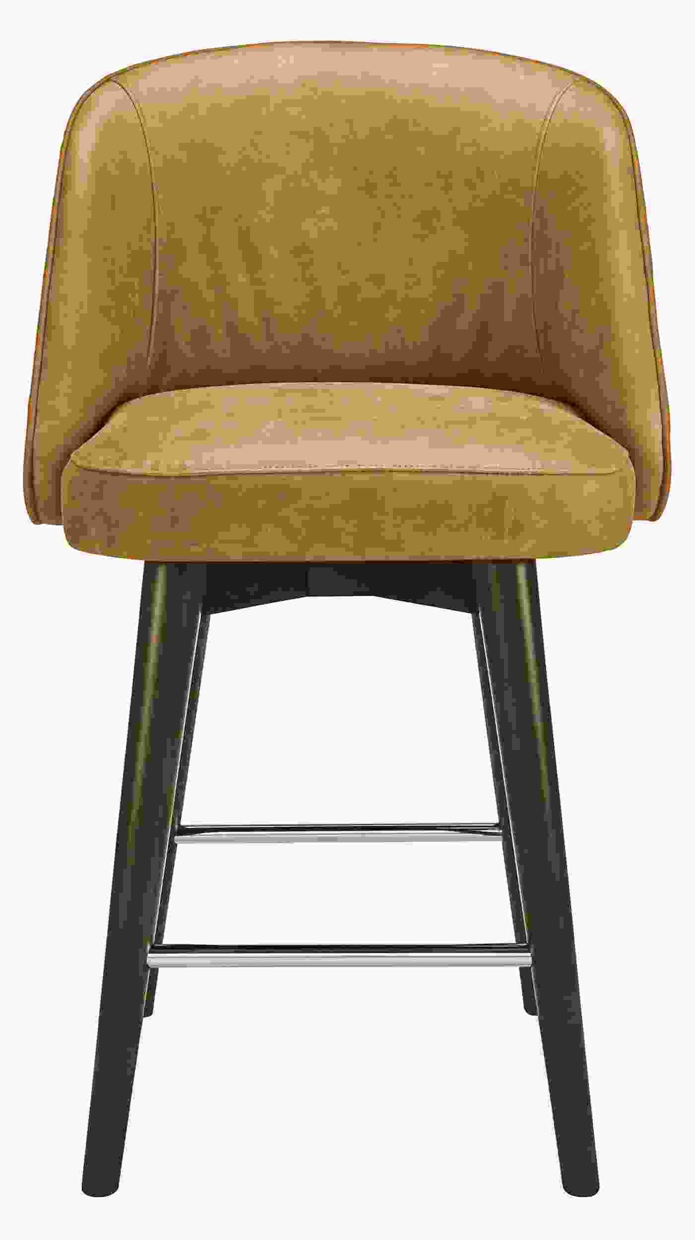 Front view of Cora Swivel Counter Stool in Leather.