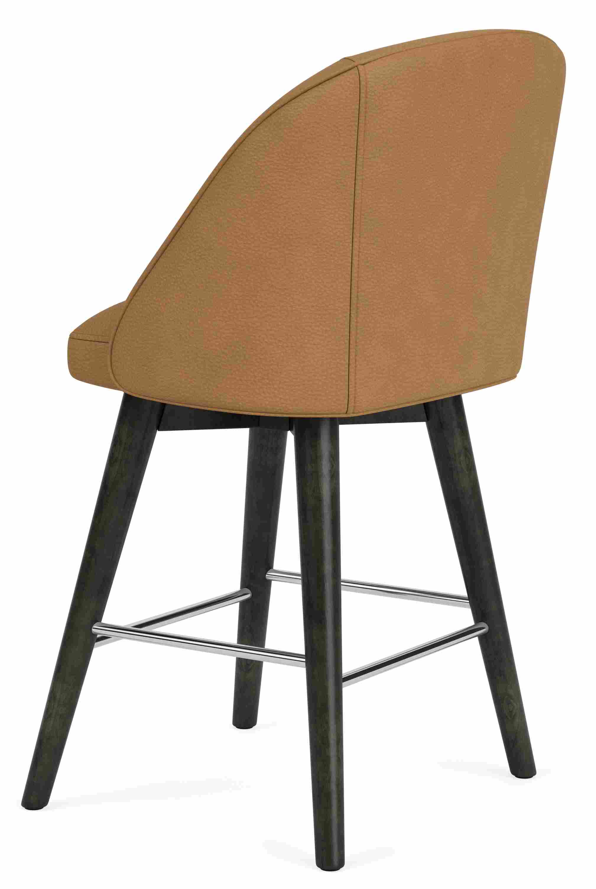 Back view of Cora Swivel Counter Stool in Leather