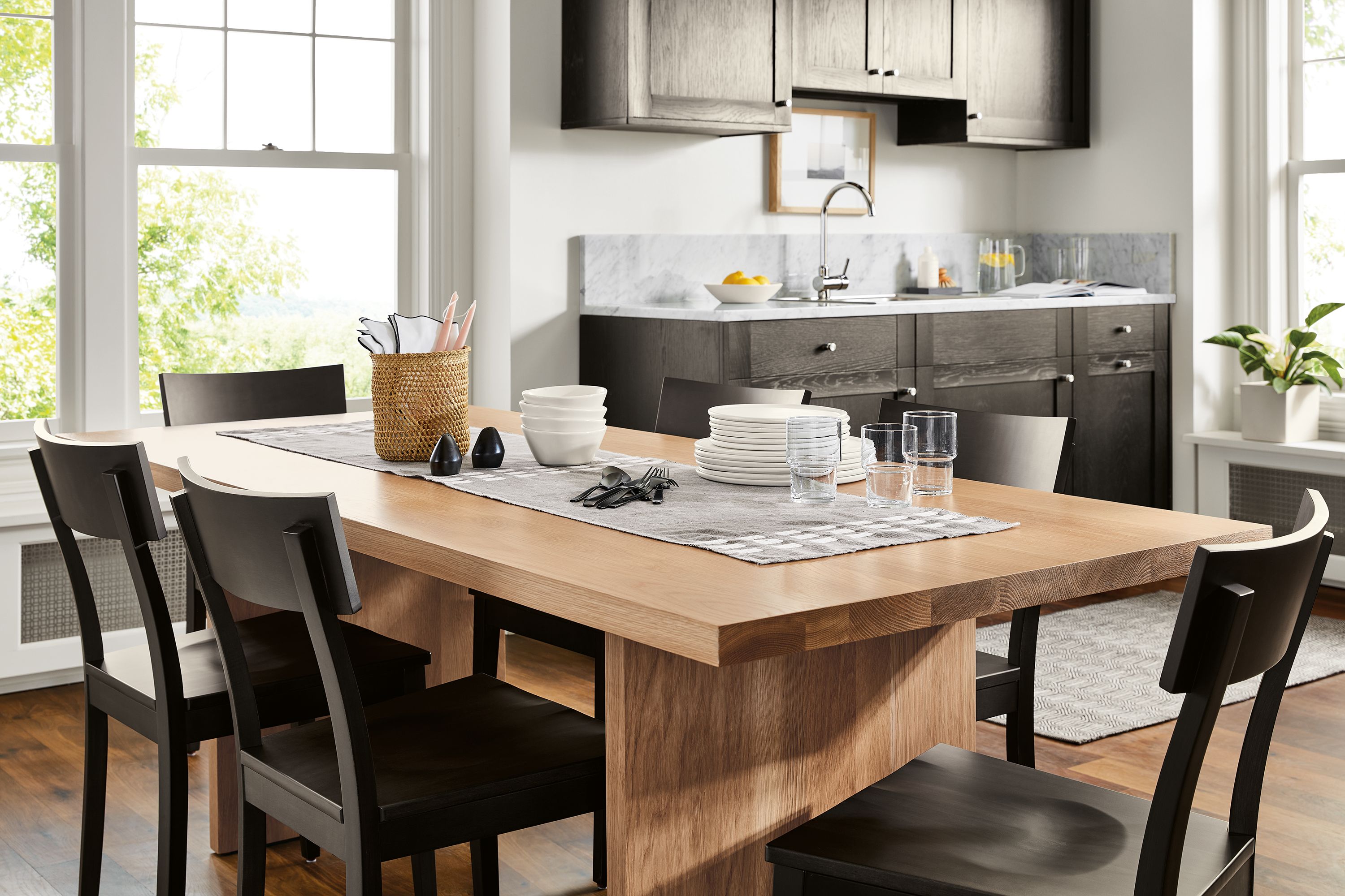 82w table in oak with rye stain