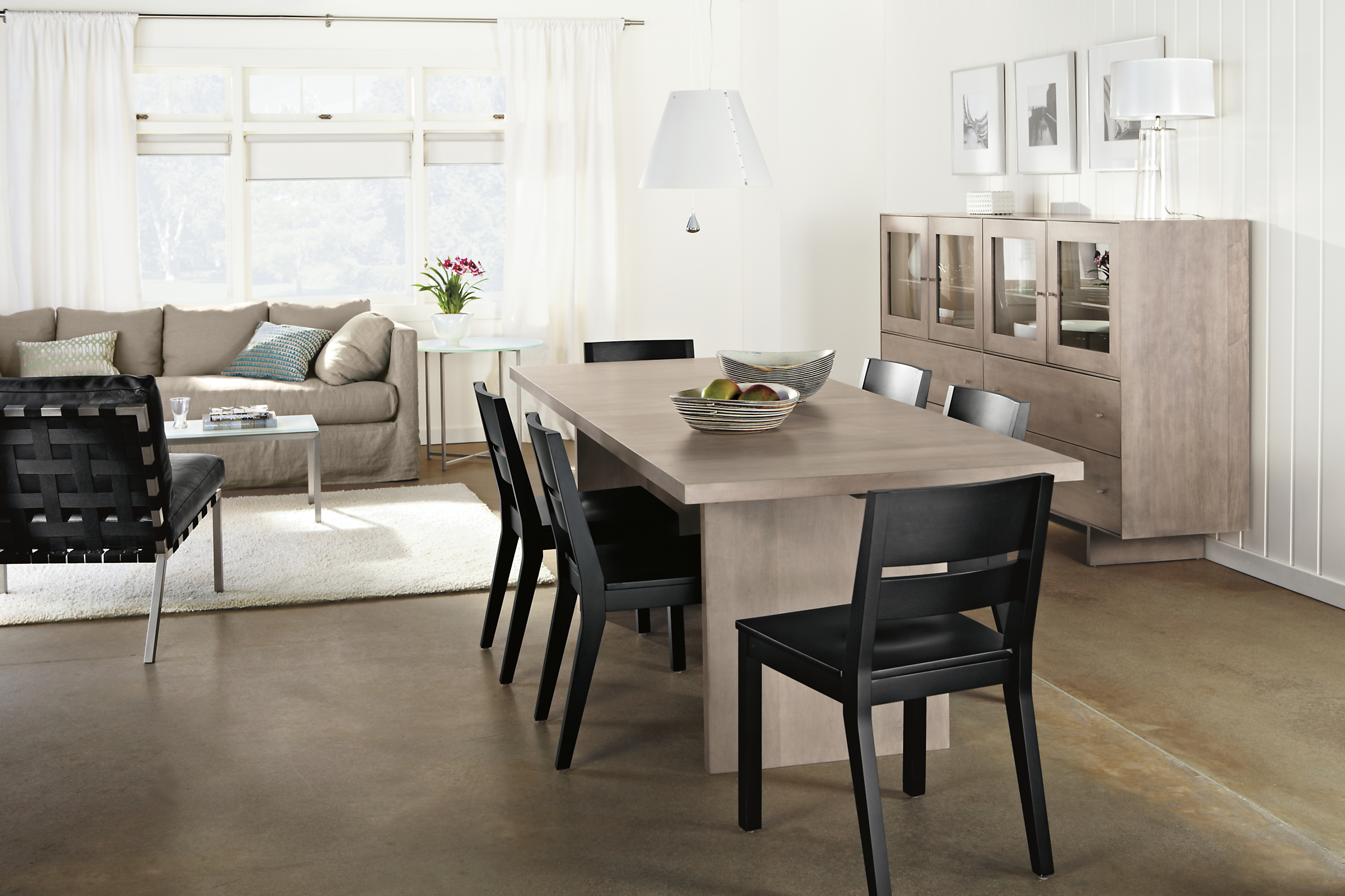 Corbett extension table in open concept layout.