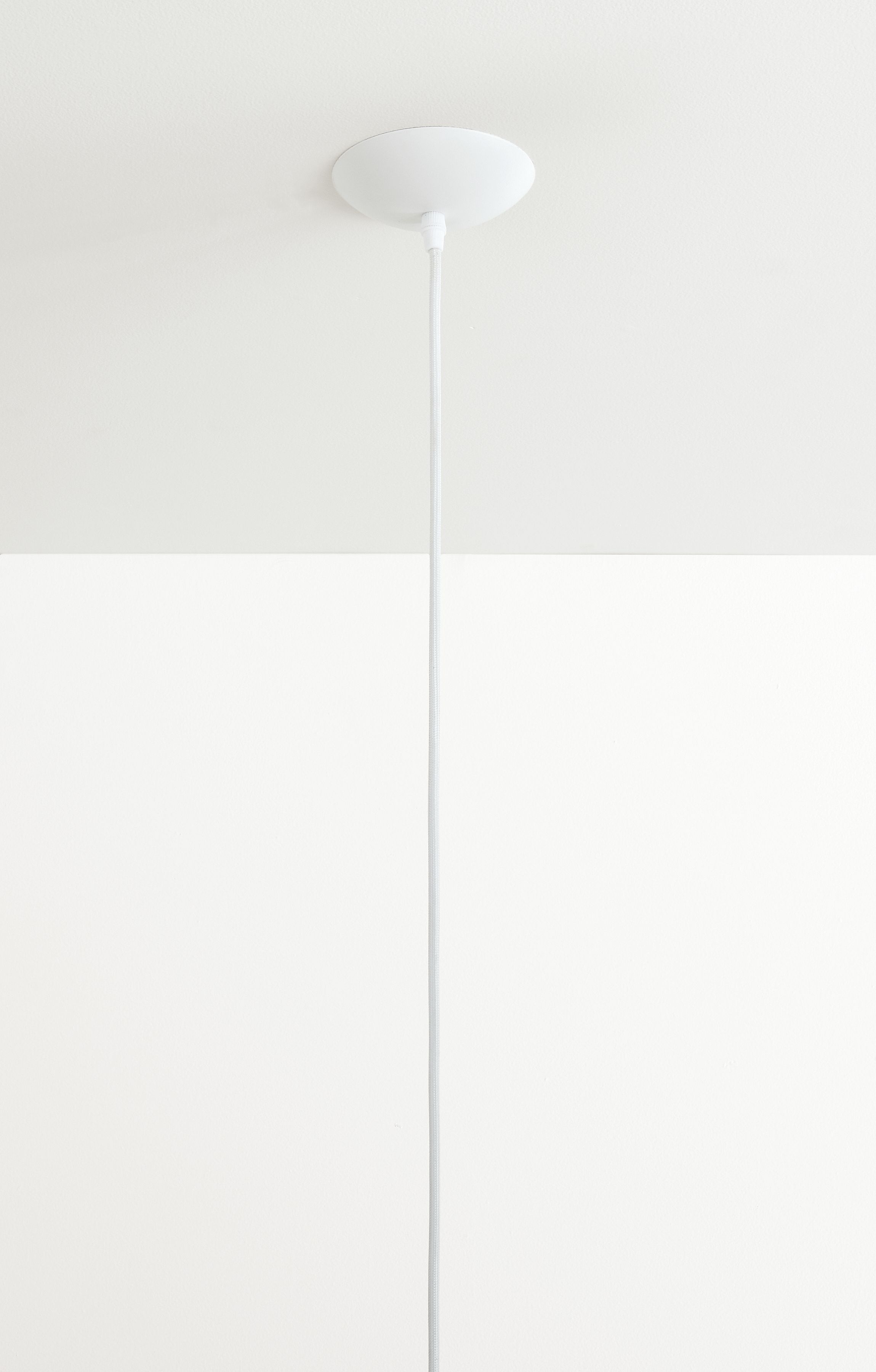 Detail of Cord Kit with Ceiling Plate in White.